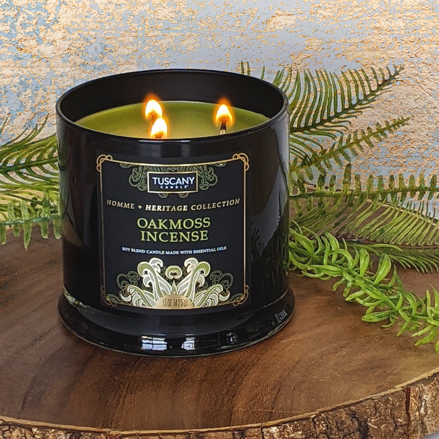 Oakmoss Incense, a rustic, manly scented candle from Tuscany Candle