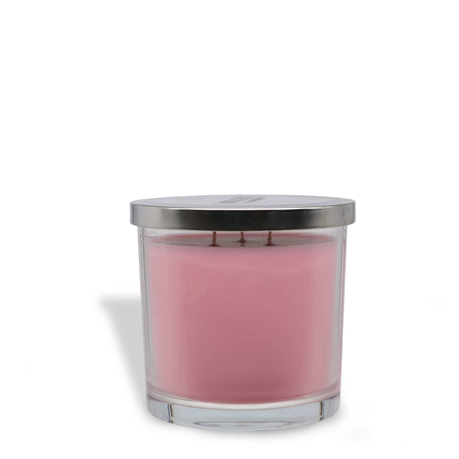 The Tuscany Candle® EVD Cherry Blossom Long-Lasting Scented Jar Candle (14 oz) features three wicks, a subtle floral fragrance, and comes in a clear glass jar with a silver lid, shown on a white background.