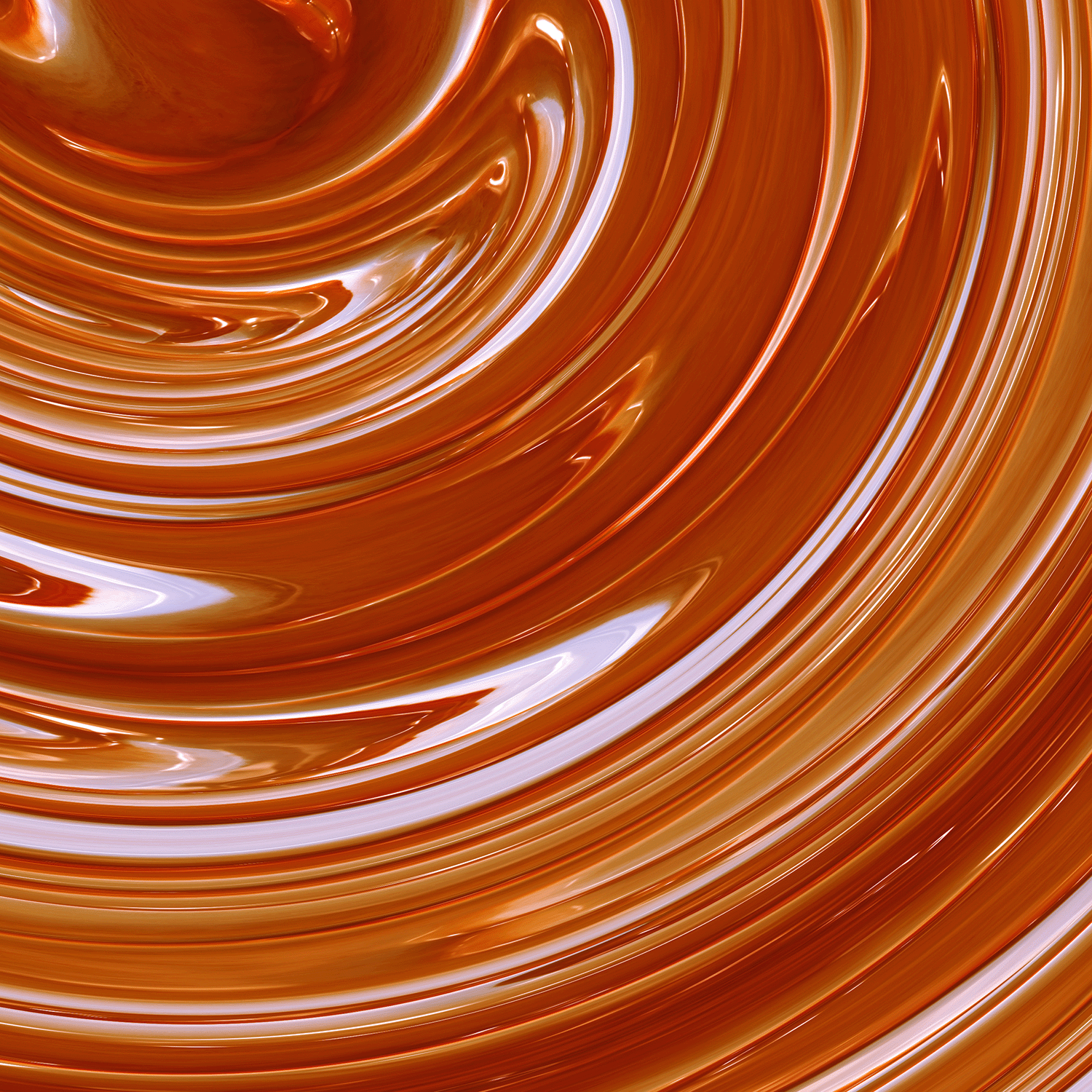 A close-up of smooth caramel swirling evokes the rich aroma of Hickory Apple: Bourbon & Maple Syrup, an 18 oz fall candle by Tuscany Candle® SEASONAL.