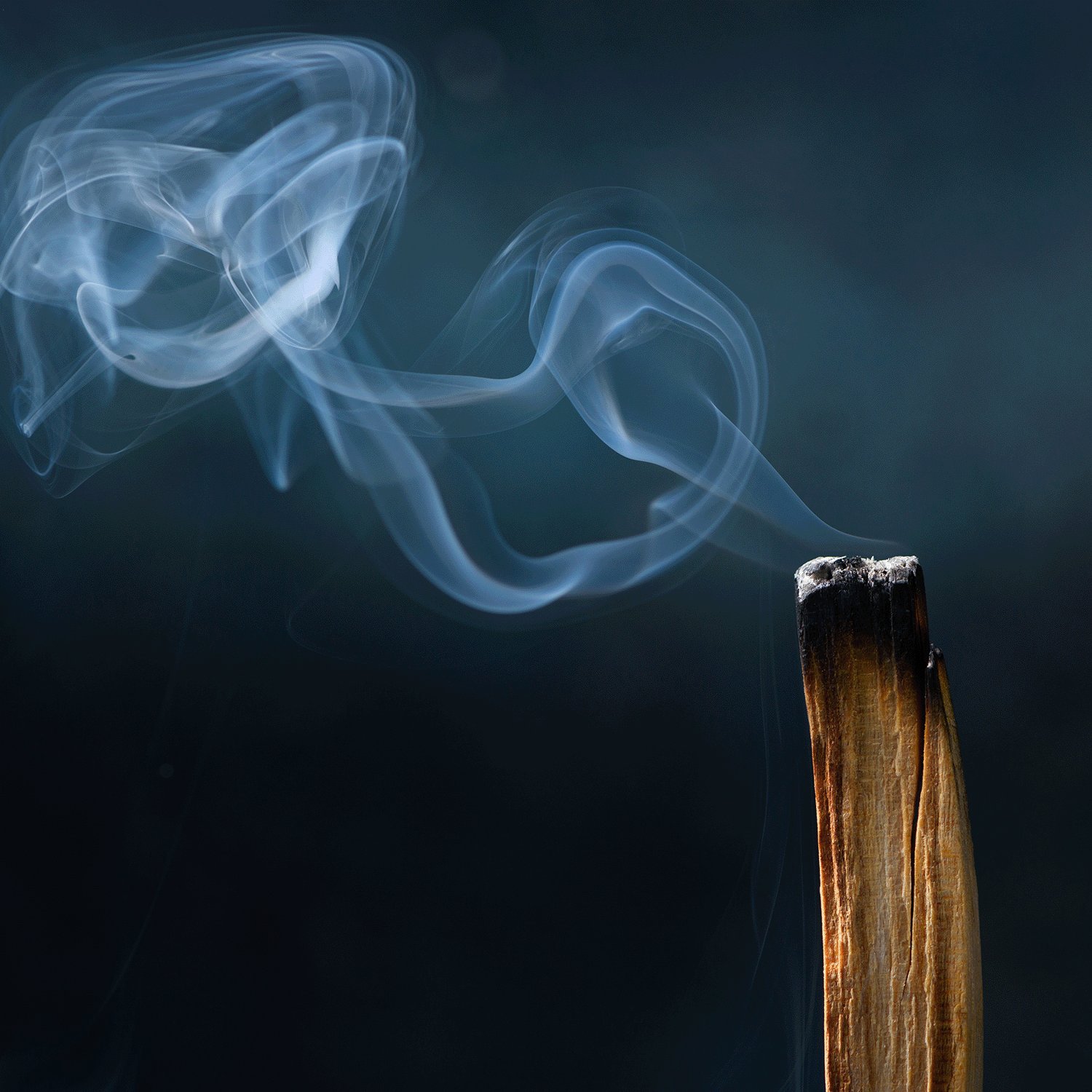 A close-up of the Tuscany Candle® SEASONAL Sandalwood Summoning: Smoked Oud & Warm Cinnamon Scented Halloween Candle (13 oz) from the Gothic Spell Collection, with curls of smoke rising against a dark background.