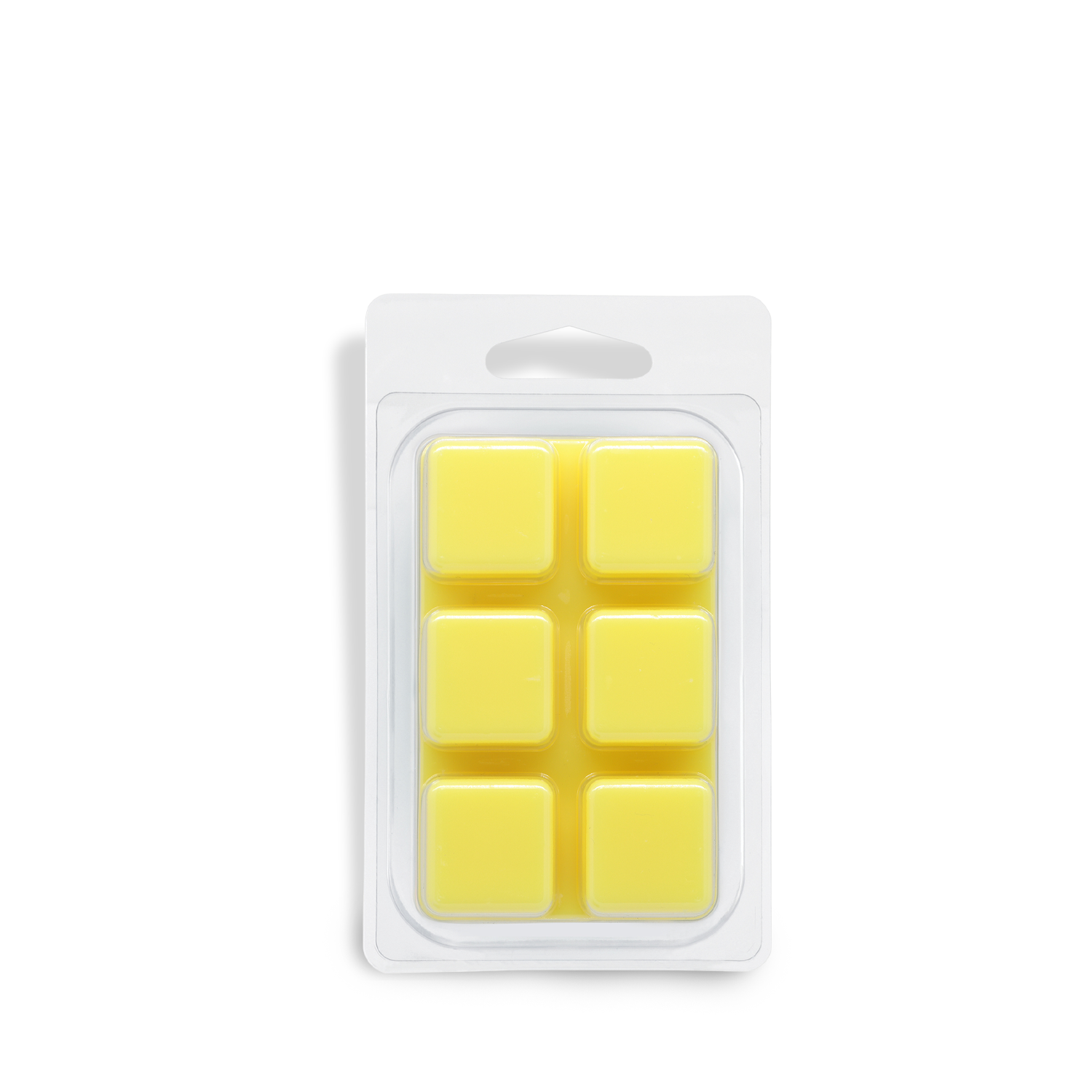 A Tuscany Candle® SEASONAL Candy Corn: Buttery Vanilla Scented Halloween Wax Melt (2.5 oz) comes in a plastic clamshell package containing six yellow wax melts arranged in two columns of three.