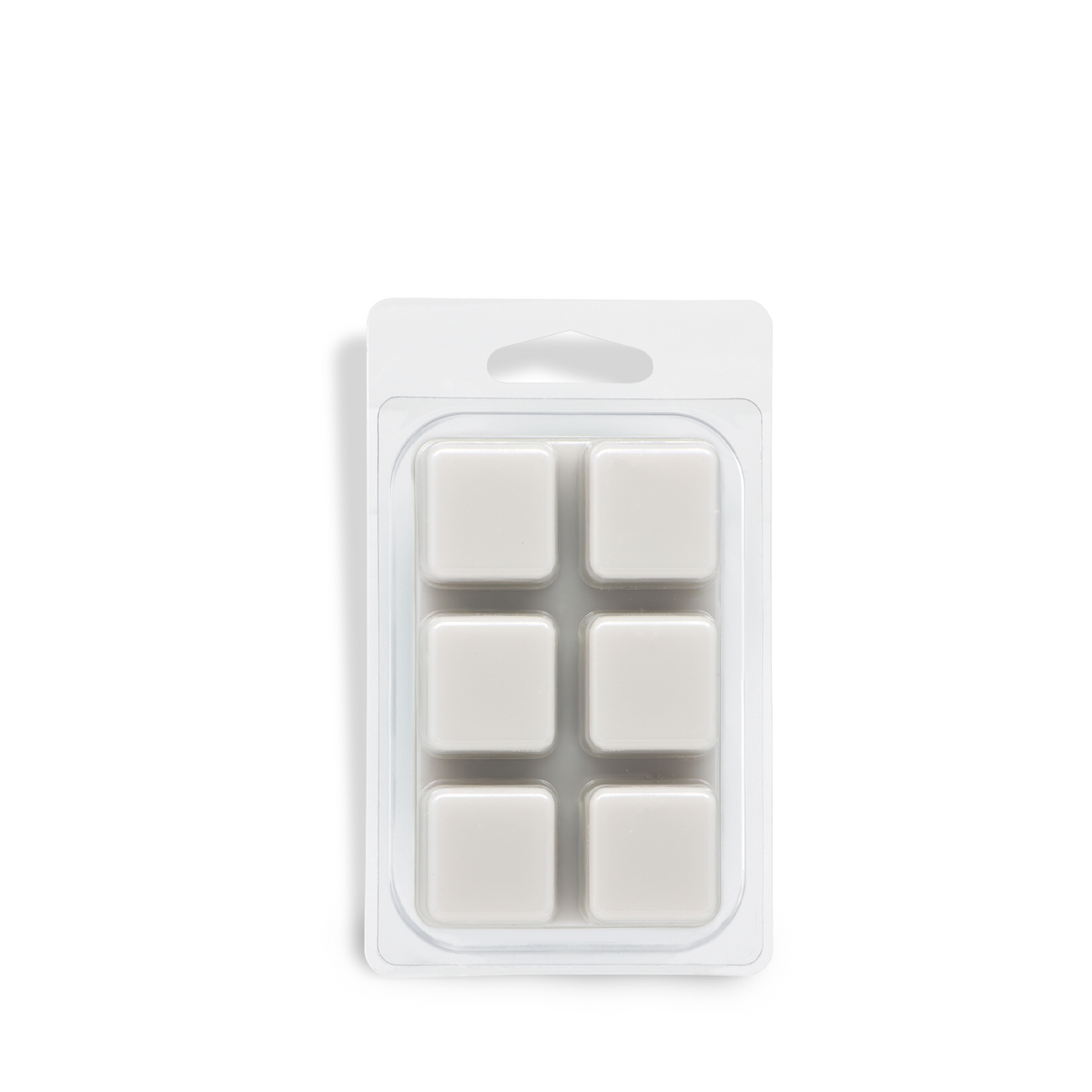 Six light grey Evening Fireside®: Sandalwood & Amber Scented Holiday Wax Melt cubes in a clear plastic clamshell package.