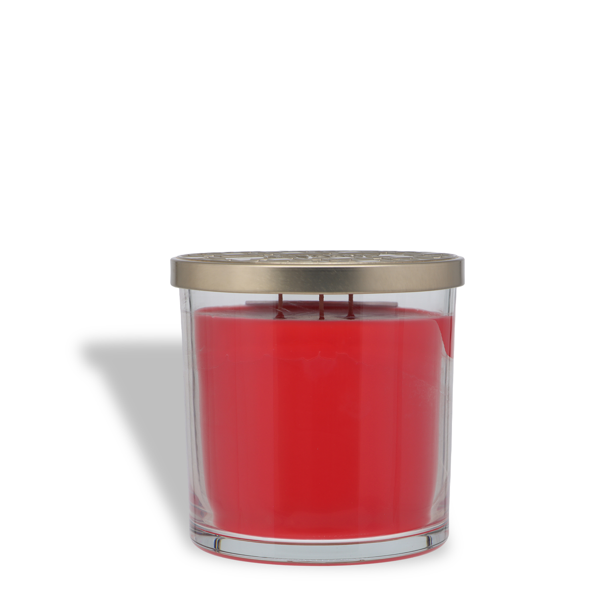 Tuscany Candle® SEASONAL Cinnamon Spice: Warm Spice & Sugar Scented Holiday Candle (14 oz) in a red glass jar with a metallic lid.