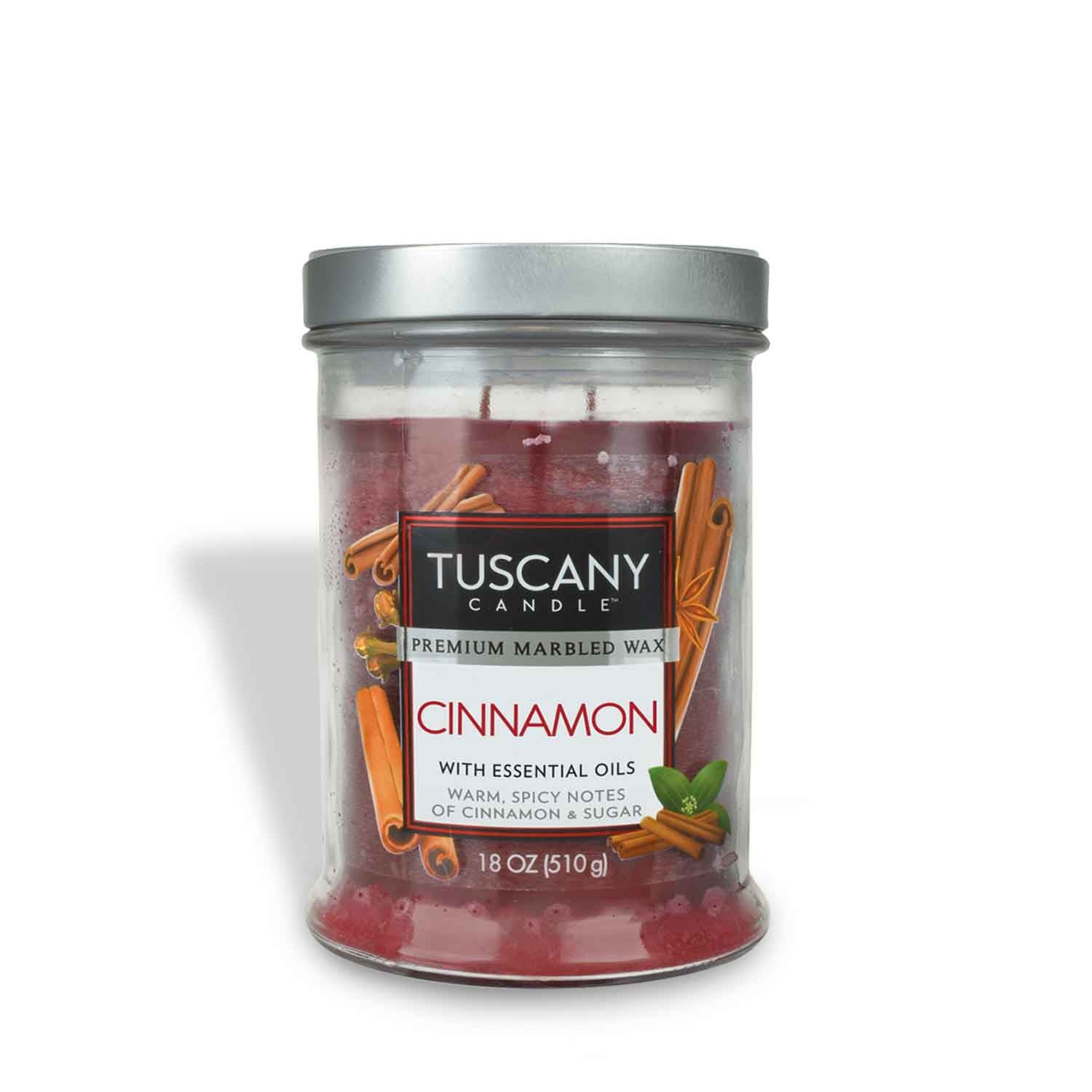 Tuscany Candle's Cinnamon Long-Lasting Scented Jar Candle (18 oz) is perfect for relaxation and tranquility.