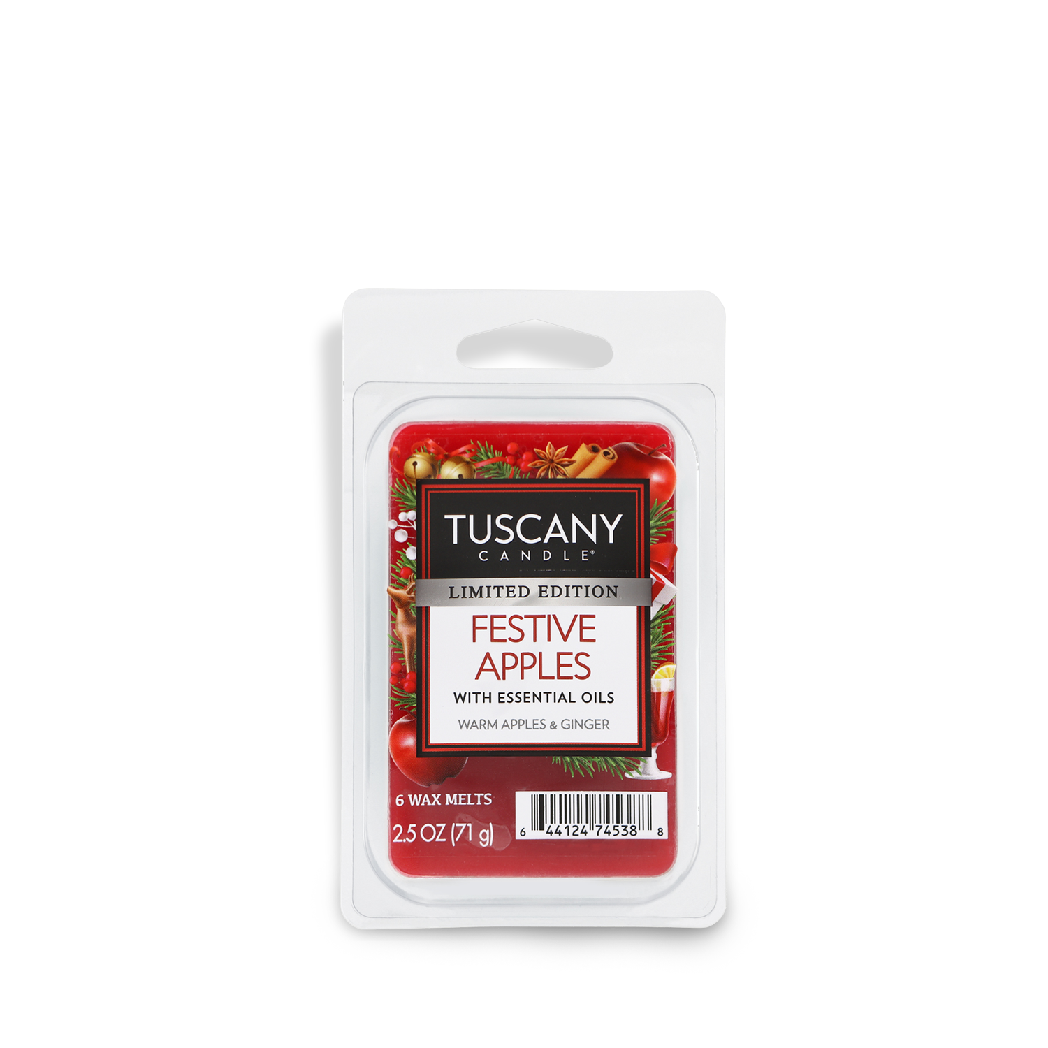 "Festive Apples" holiday wax melt bar - enjoy the aromas of warm apples and ginger