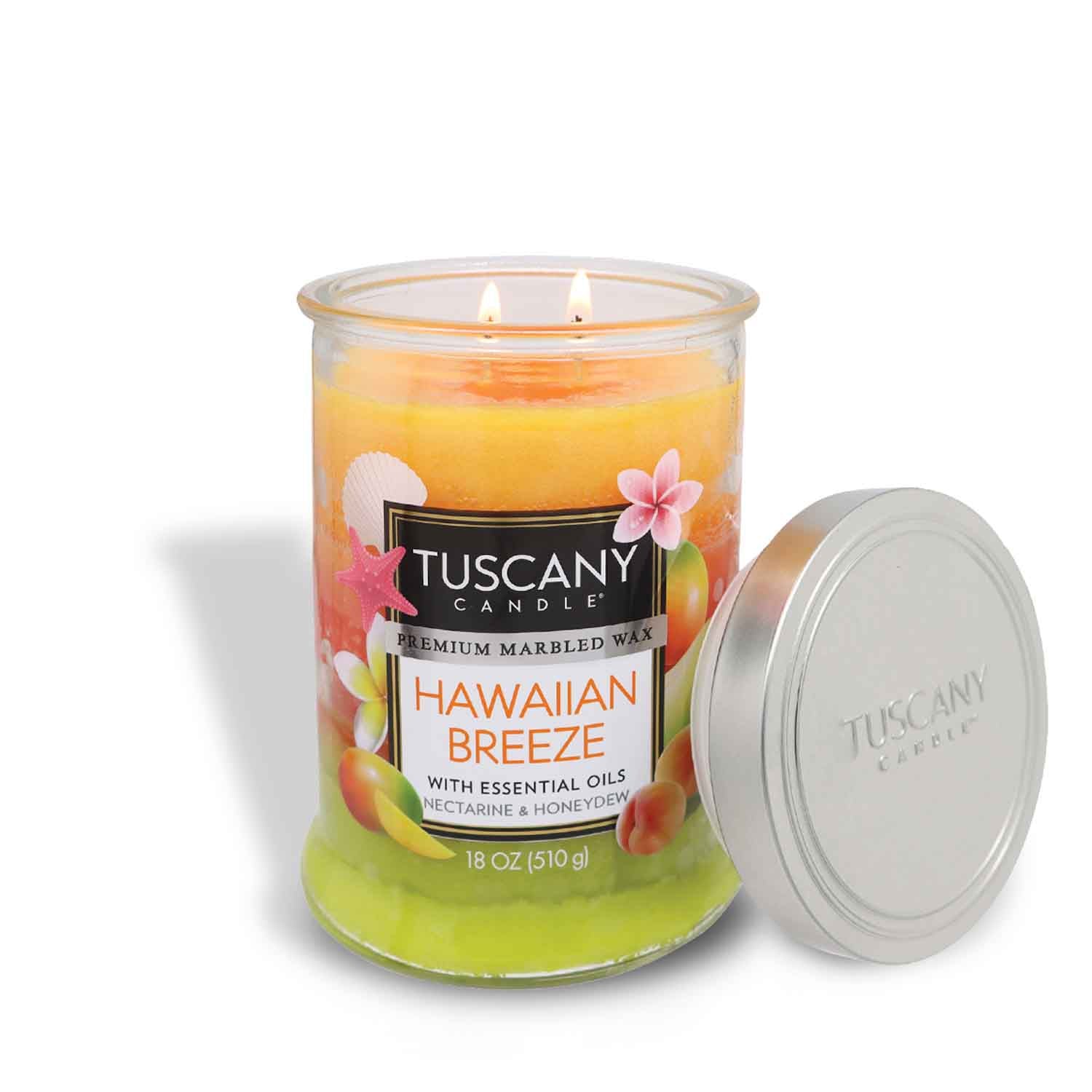 Tuscany Candle's Hawaiian Breeze Long-Lasting Scented Jar Candle (18 oz) brings the essence of a tropical paradise to your home in Tuscany.