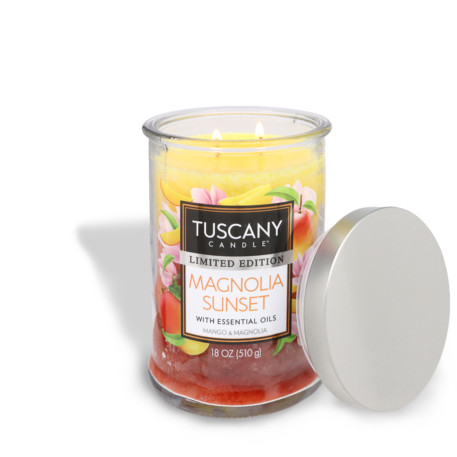 Magnolia Sunset Long-Lasting Scented Tuscany Candle® SEASONAL jar candle.