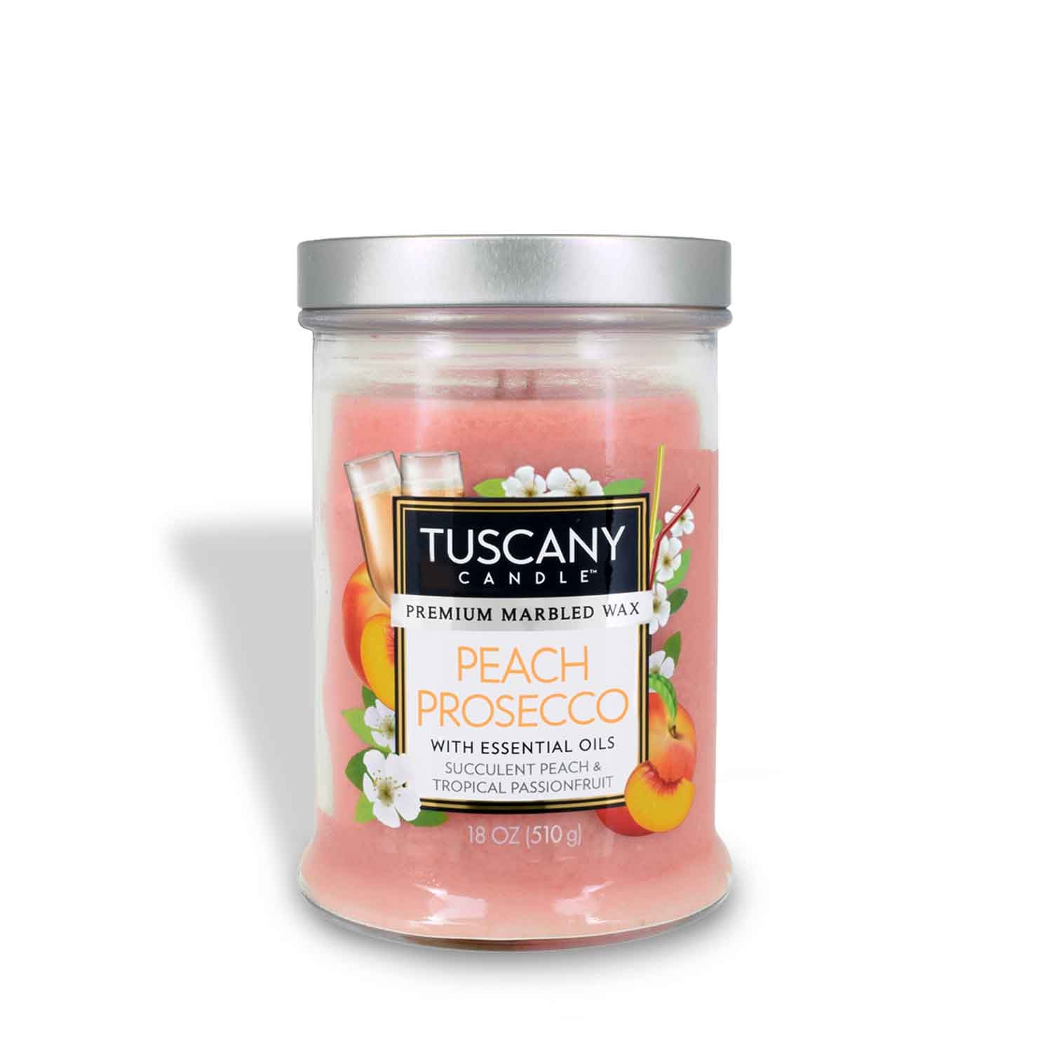 Peach Prosecco, a bellini fragranced scented candle