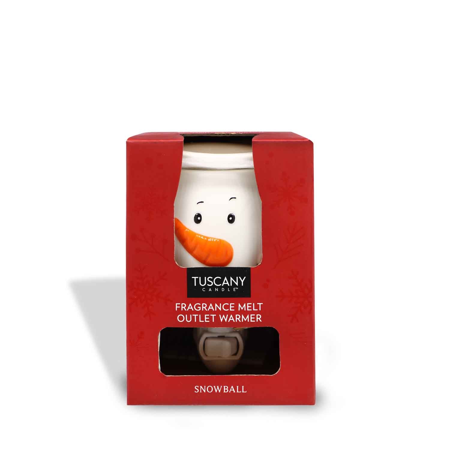 A Tuscany Candle Snowman Outlet Wax Melt Warmer.