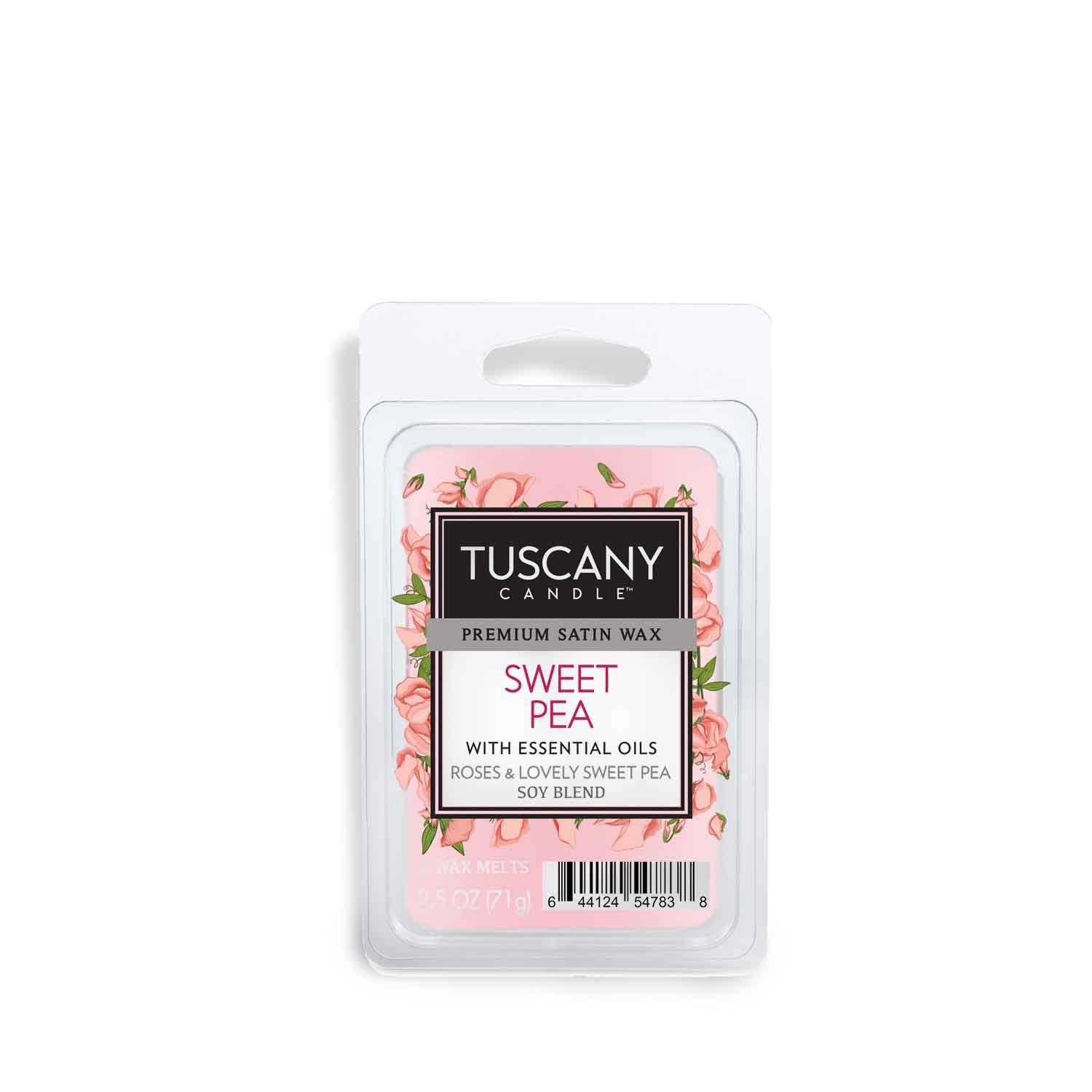 Tuscany Candle Wax Melts, Premium Satin, Sweet Pea - 6 wax melts, 2.5 oz
