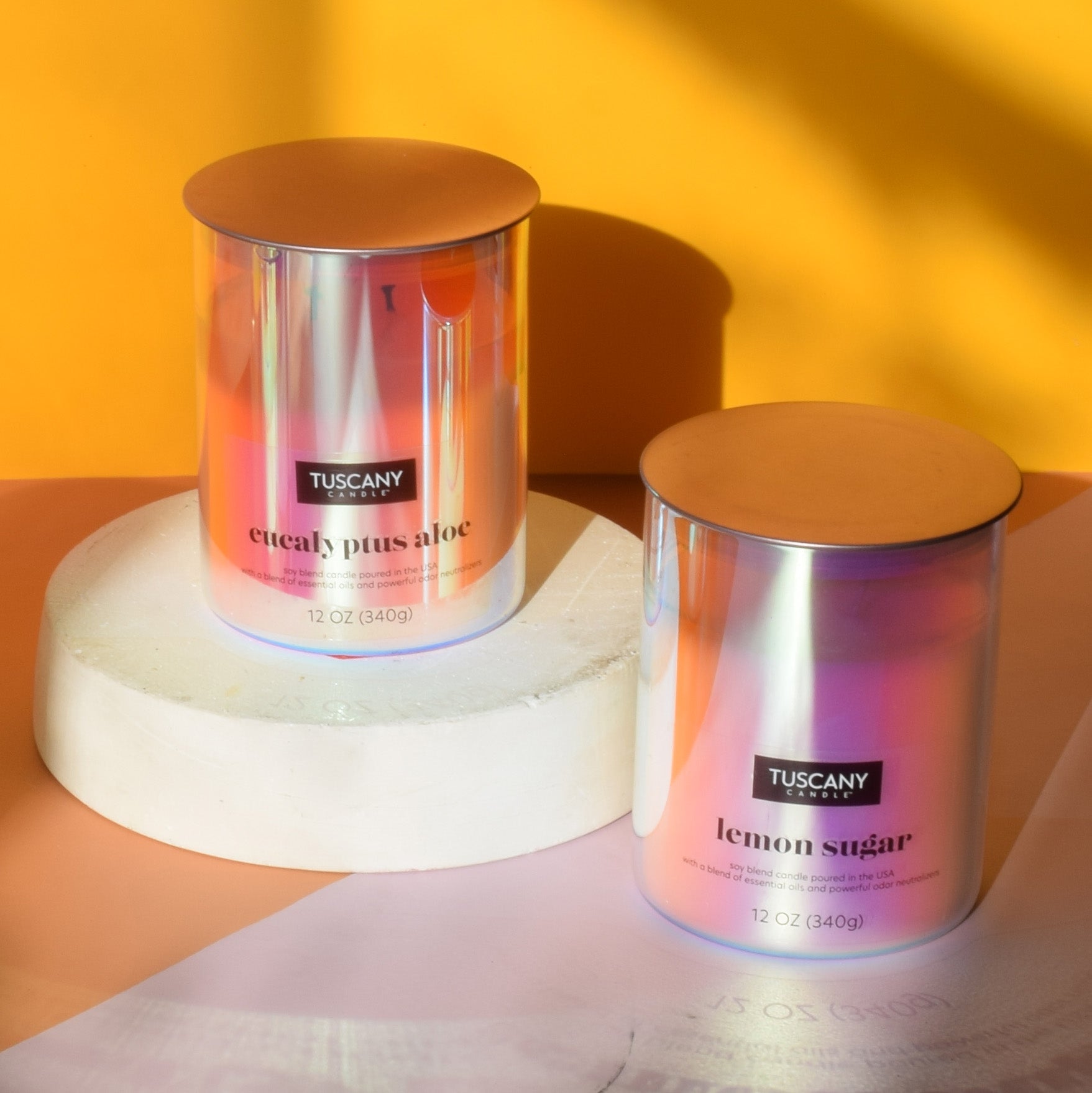 Serene Clean Odor Control Soy Wax Candles Iridescent Jar Rose Gold Clean Candle