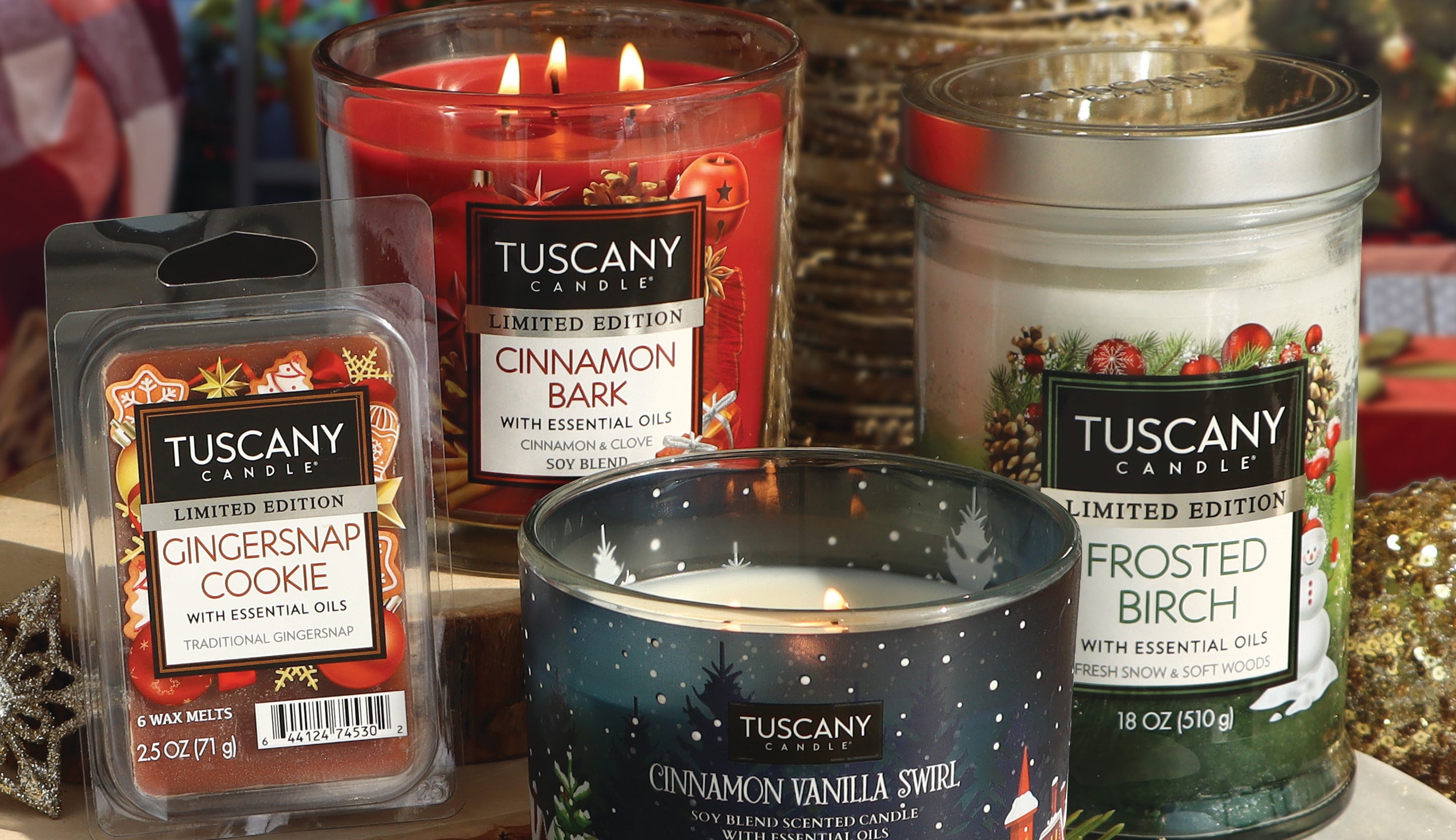 Tuscan christmas candle collection.