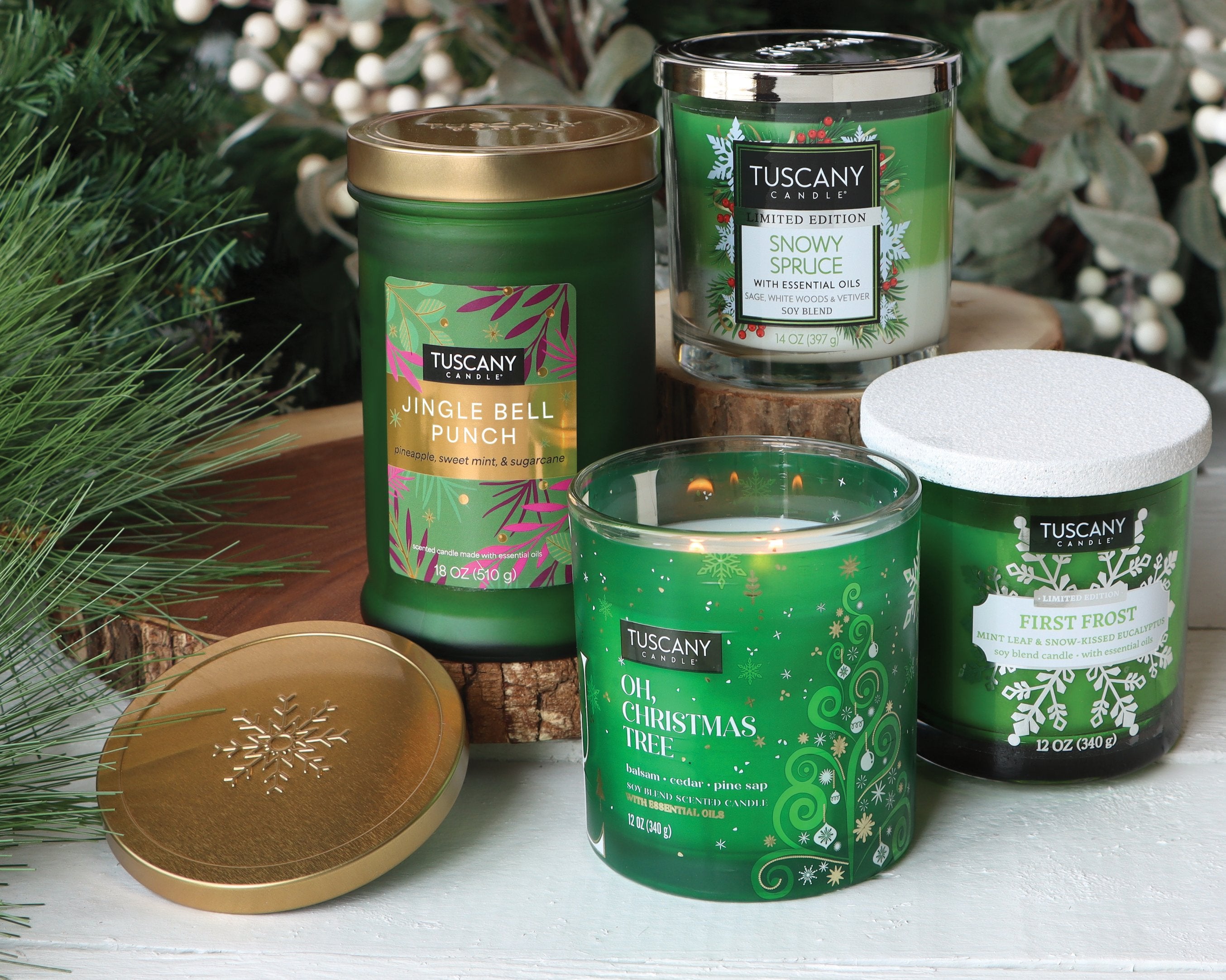 Tuscan christmas candle collection.