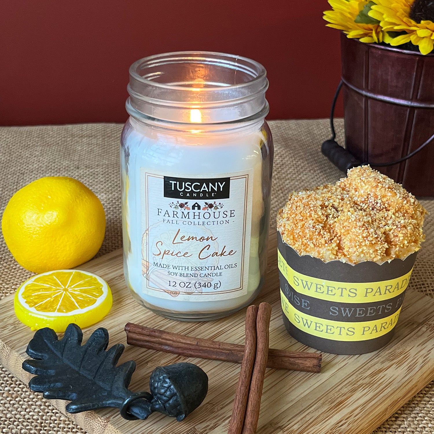 Lemon Spice Cake Scented Jar Candle (12 oz) – Farmhouse Fall Collection