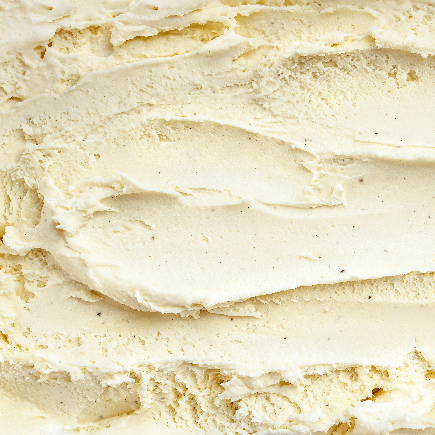 Close-up of smooth, creamy vanilla ice cream with visible specks of vanilla bean. The texture appears rich and slightly firm, reminiscent of the indulgent creaminess found in Tuscany Candle® SEASONAL's Maple Bourbon Scented Wax Melt (2.5 oz).