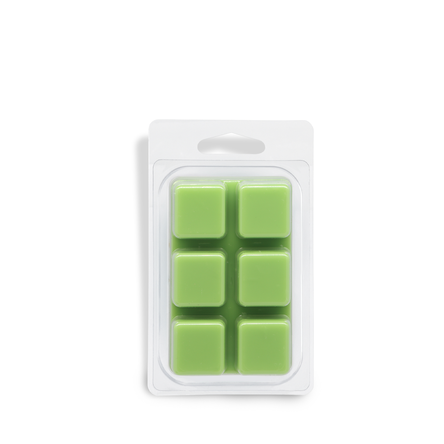 A Tuscany Candle® SEASONAL Haunted Oakmoss: Cool Moss & Musk Scented Halloween Wax Melt (2.5 oz) in a plastic clamshell package containing six green wax melts, arranged in two rows of three, displayed on a white background.