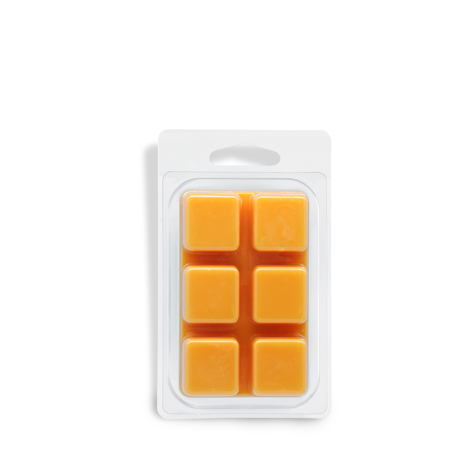 The Tuscany Candle® SEASONAL Sparkling Cider: Bitters & Prosecco Scented Fall Wax Melt (2.5 oz) comes in a clear plastic clamshell with six square orange wax melts arranged in two rows of three.