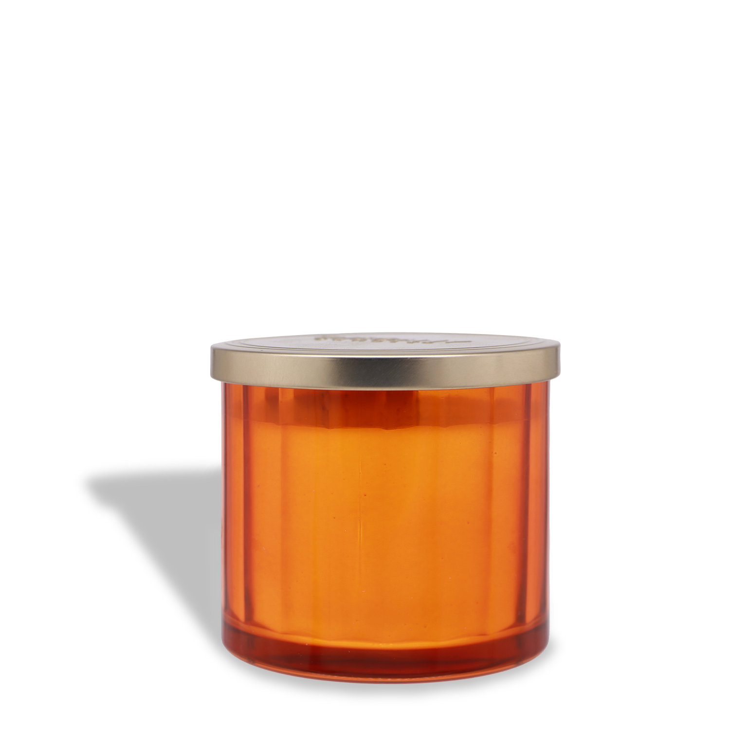 The Tuscany Candle® SEASONAL Suede Pumpkin: Ginger & Amber Scented Fall Candle (12.5 oz) features an orange glass jar with a metallic lid—ideal as an autumn home fragrance or cozy pumpkin scented candle for fall.