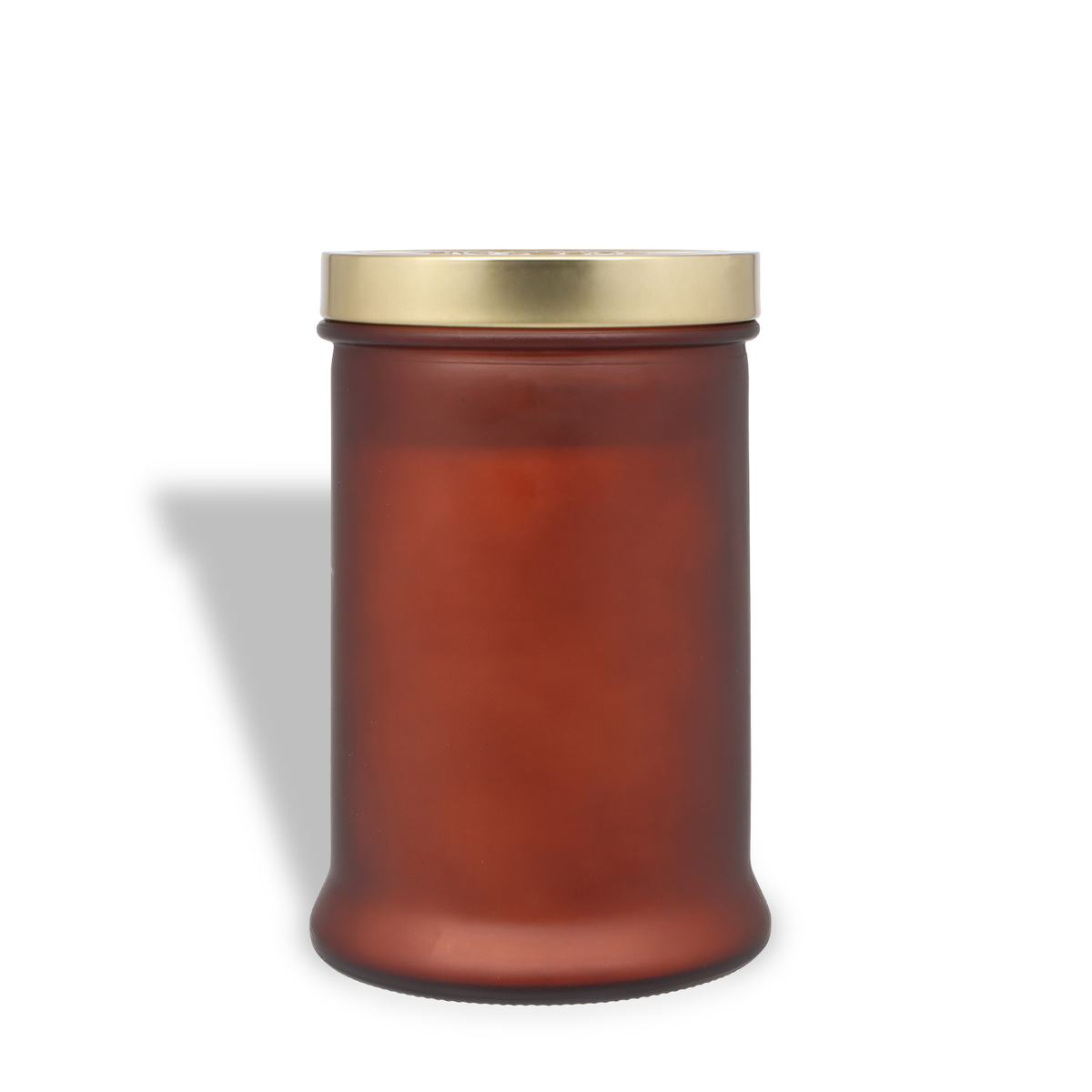 Gingersnap Citrus: Candied Orange & Cinnamon Scented Holiday Candle (18 oz) in a frosted brown glass jar with a gold lid.