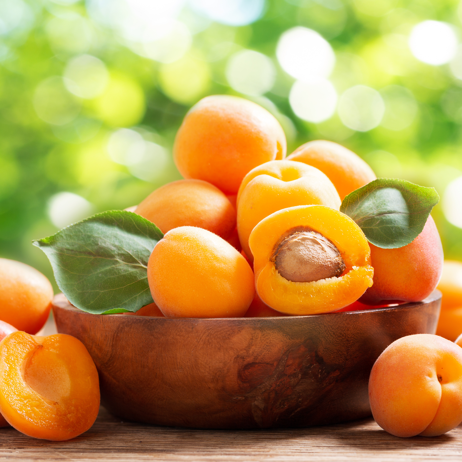 A still life photo of  fresh apricots - one of the fragrance notes found in the "Citrus Sunrise" scented candle from Tuscany Candle