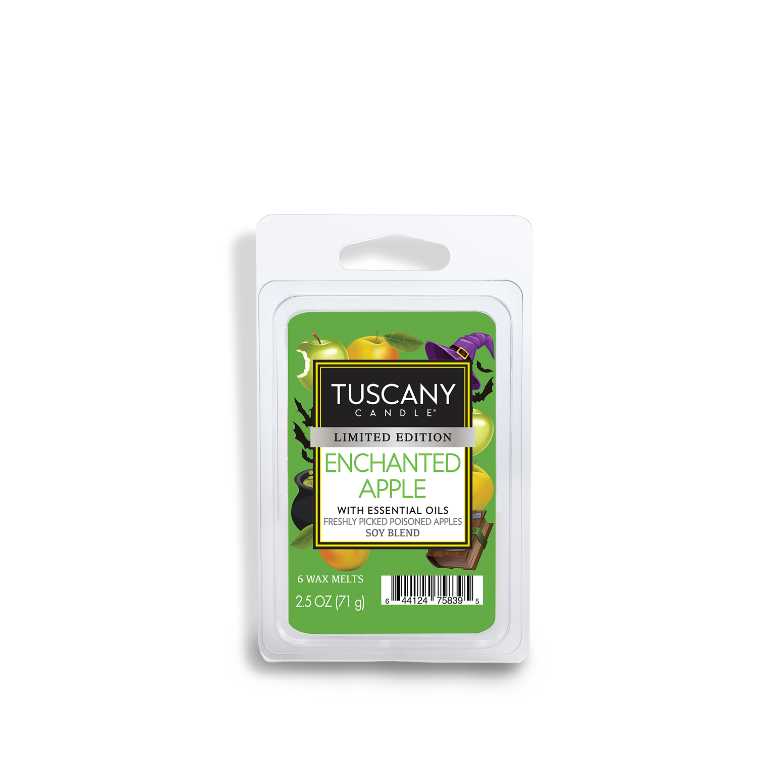 Enjoy the limited edition Tuscany Candle® SEASONAL Enchanted Apple: Caramel & Poisoned Apple Scented Halloween Wax Melt (2.5 oz)—perfect for adding a festive, apple-inspired fragrance to your seasonal wax melt collection.
