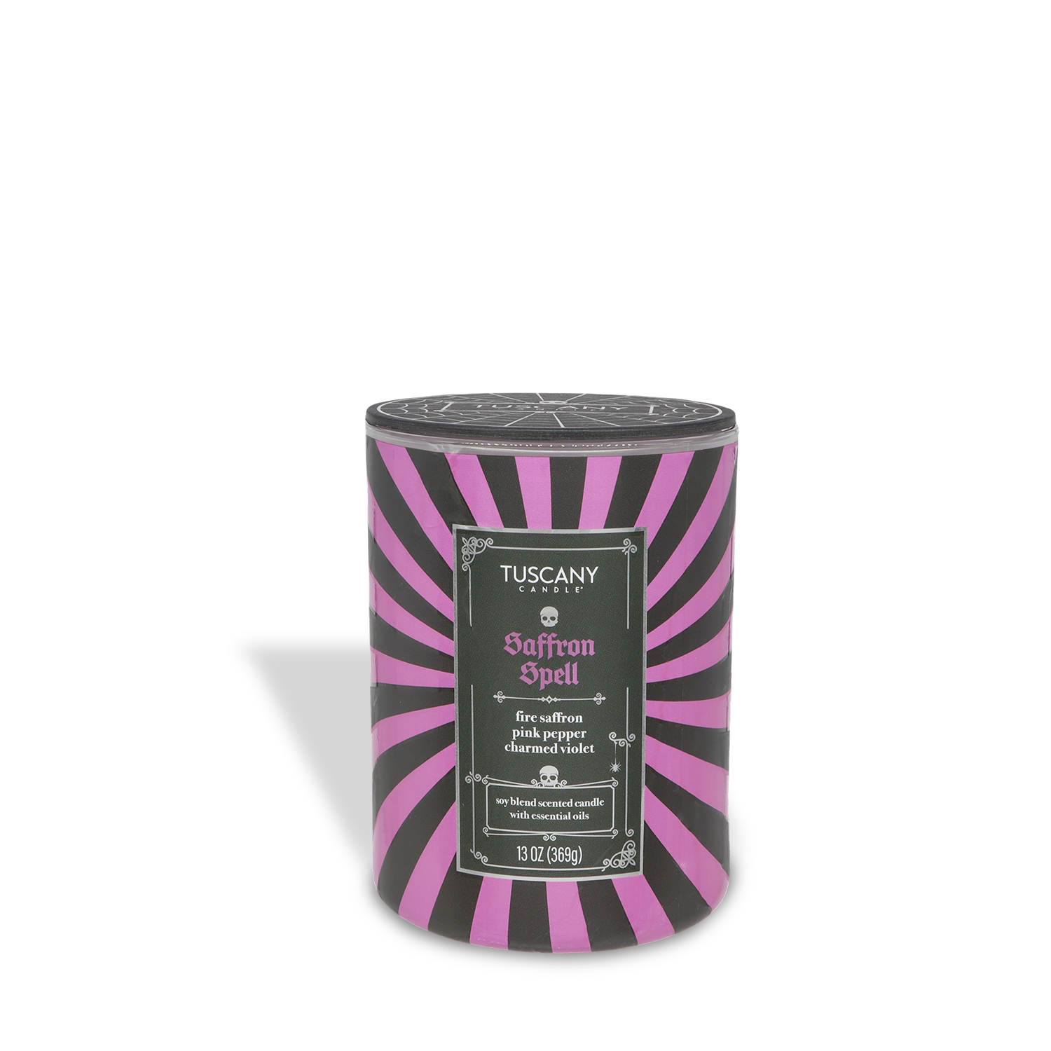 The Tuscany Candle® SEASONAL Saffron Spell: Chambord & Frankincense Scented Halloween Candle (13 oz) from the Gothic Spell Collection is a perfect Halloween candle inspired by spellbinding fragrances.