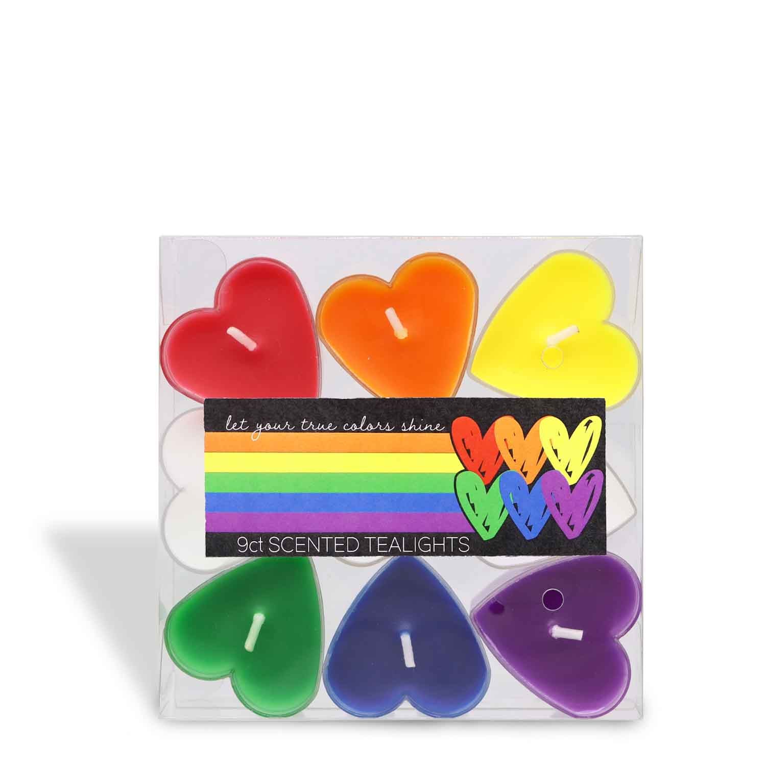 A set of Pride Heart scented tealights (9-piece set) in a box by Tuscany Candle® SEASONAL.