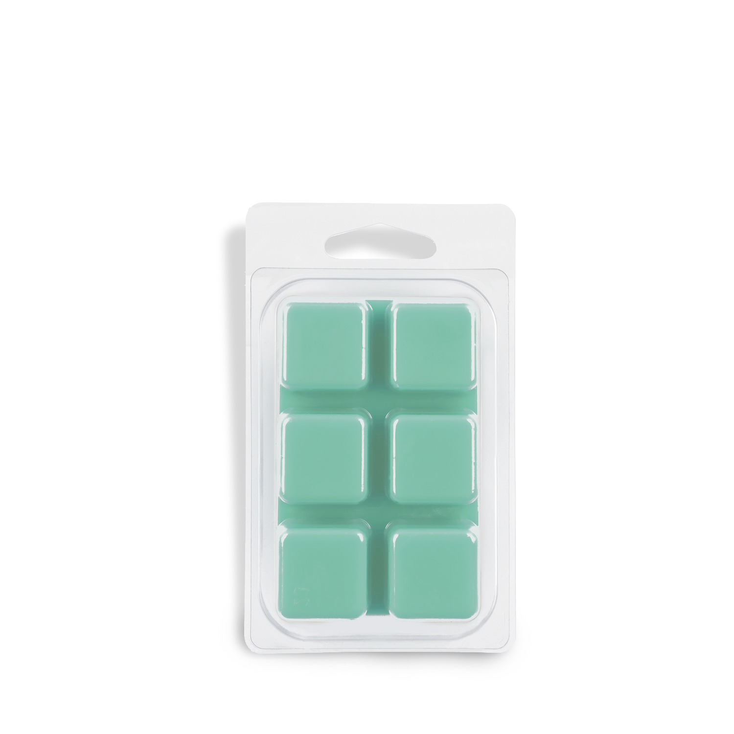 The Tuscany Candle® SEASONAL Alpine Woods: Frosted Blue Spruce Scented Holiday Wax Melt (2.5 oz) comes in a clear plastic clamshell with six teal wax cubes arranged in two rows of three.