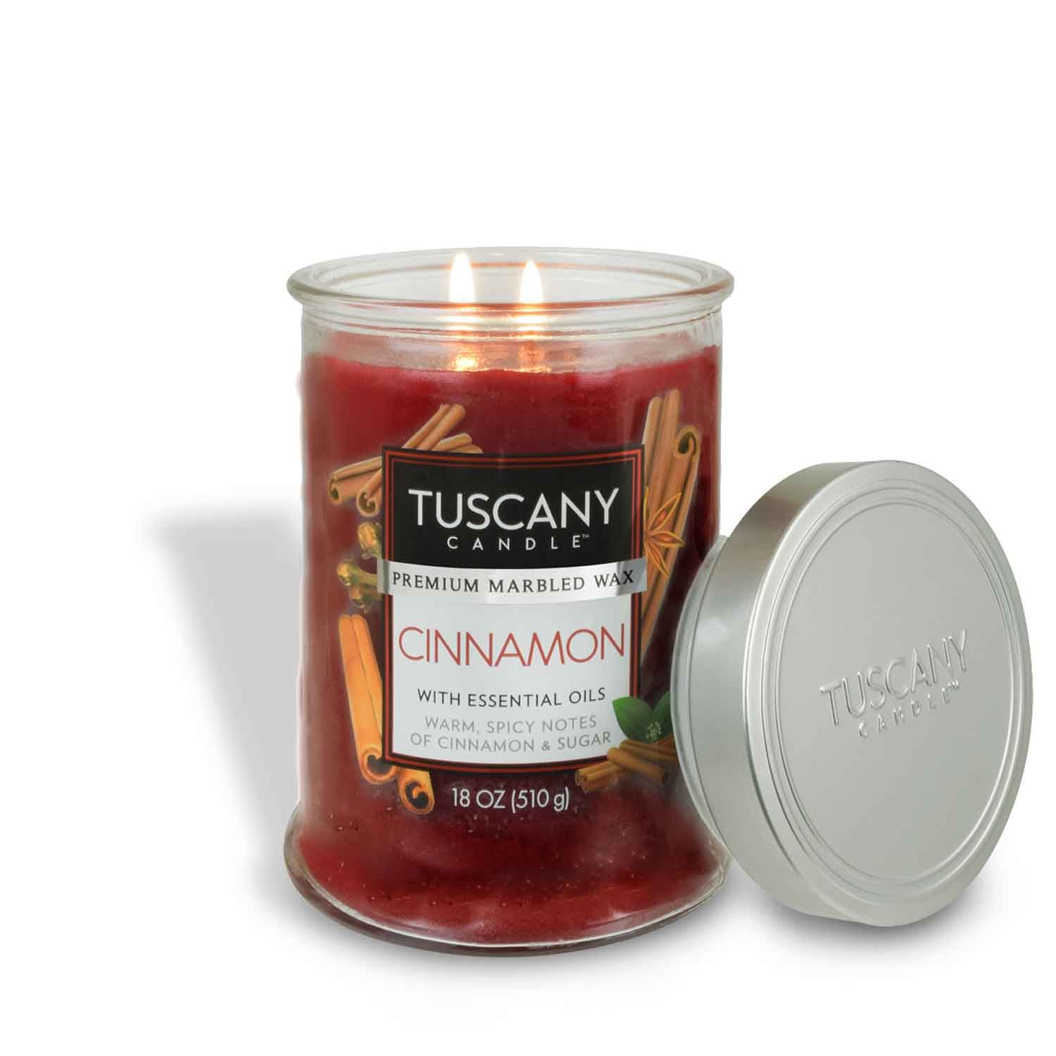 Tuscany Candle Cinnamon Long-Lasting Scented Jar Candle (18 oz).