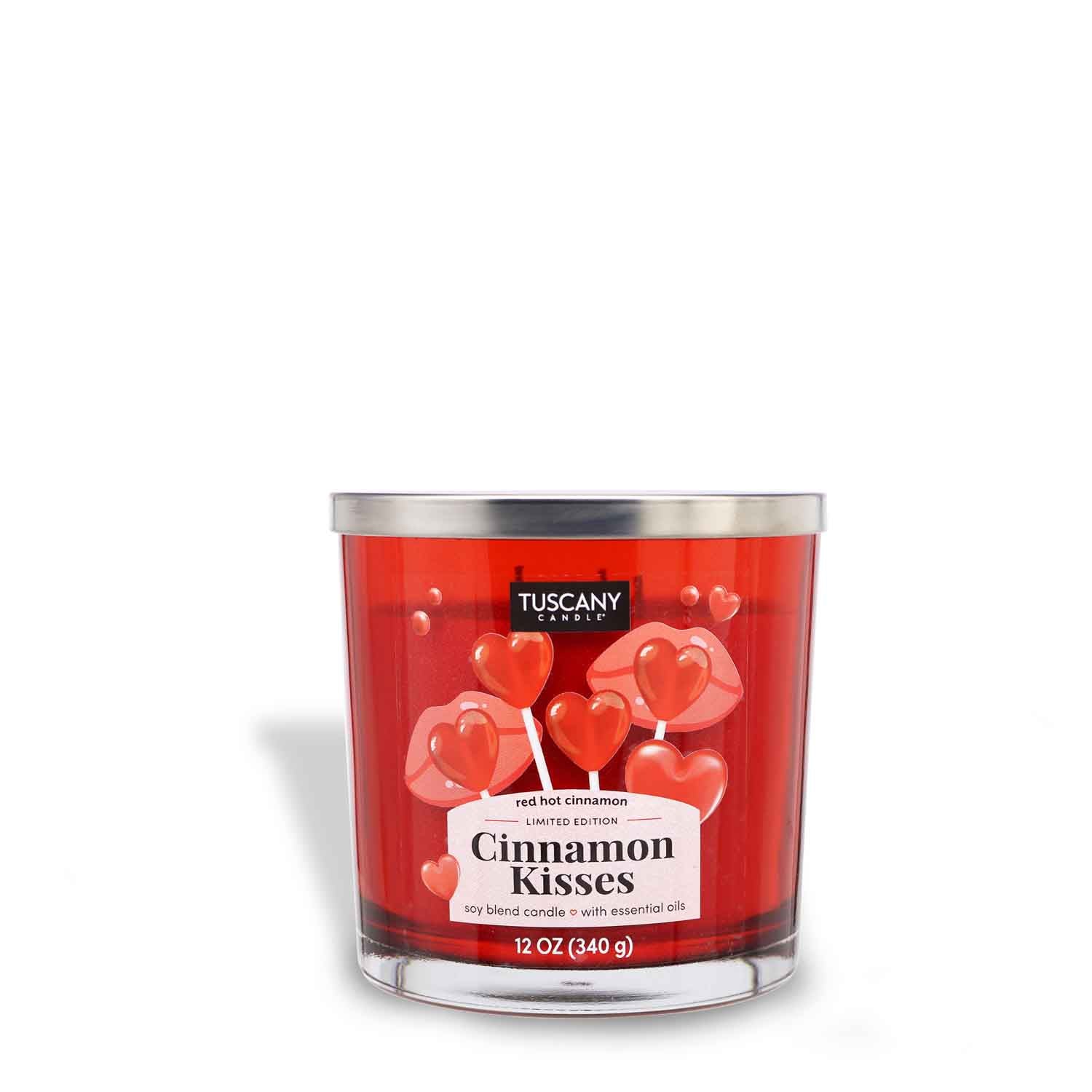 Tuscany Candle® SEASONAL Cinnamon Kisses Scented Jar Candle (12 oz) – Be Mine Collection.