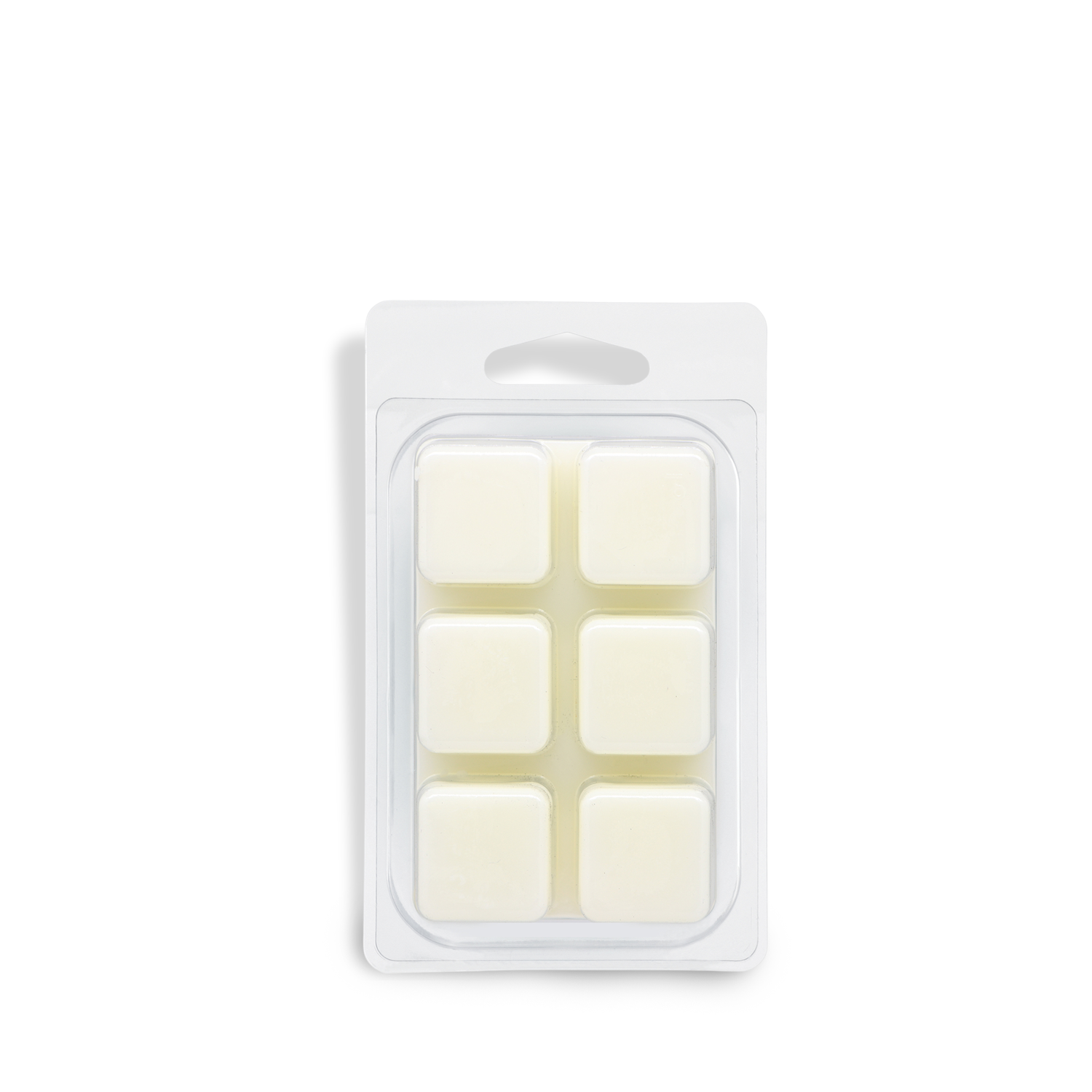 A clamshell pack of Tuscany Candle® SEASONAL Coastal Serenity wax melts holds six white eucalyptus-scented cubes in two rows of three.