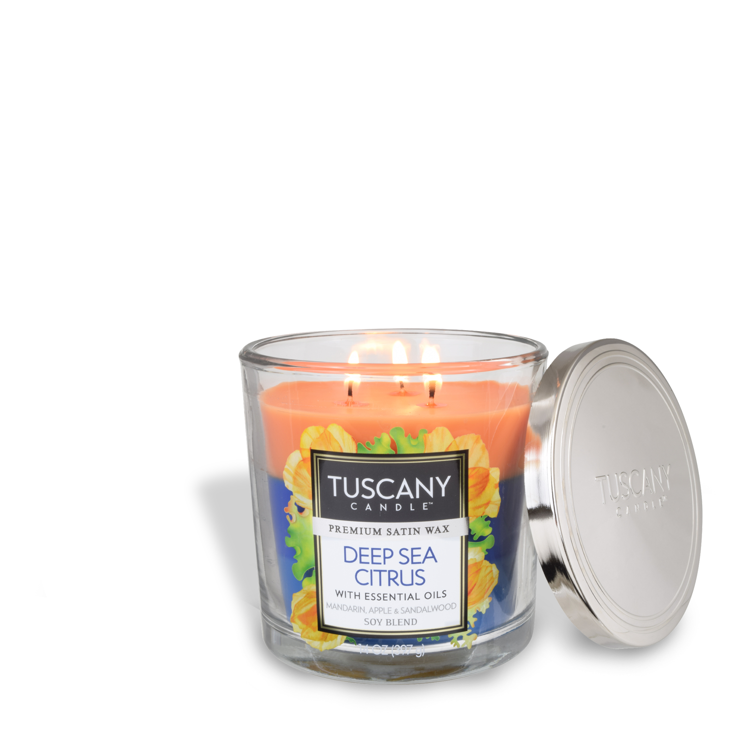 Langley Empire Candle Tuscany 18oz Scented, Sea and Sand 2-Pack, TC-18273x2, 18oz (510g) x 2 [Excluding Glass Jar Weight], Light Blue to Mild Red 3