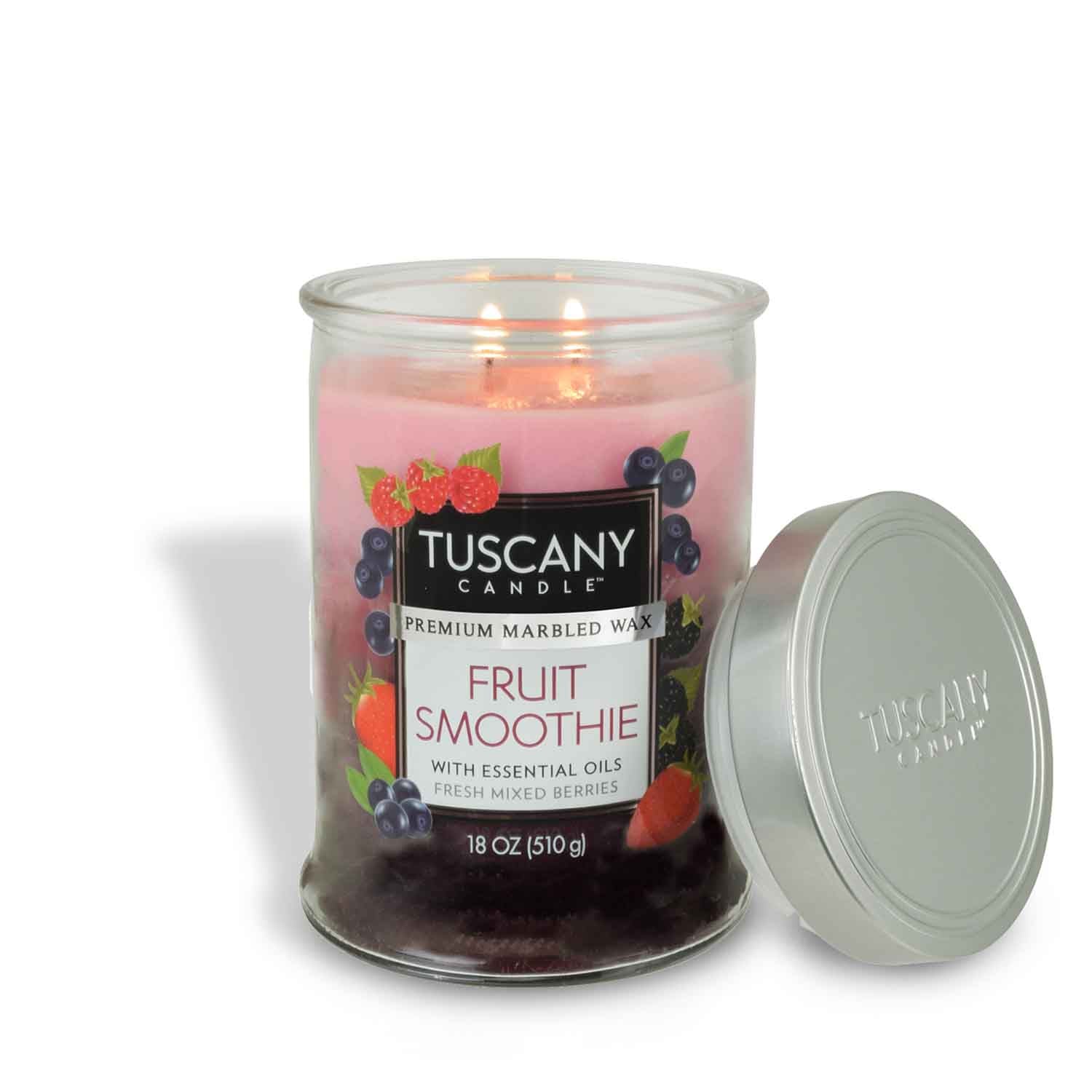 Fruit Smoothie Long-Lasting Scented Jar Candle (18 oz) by Tuscany Candle.