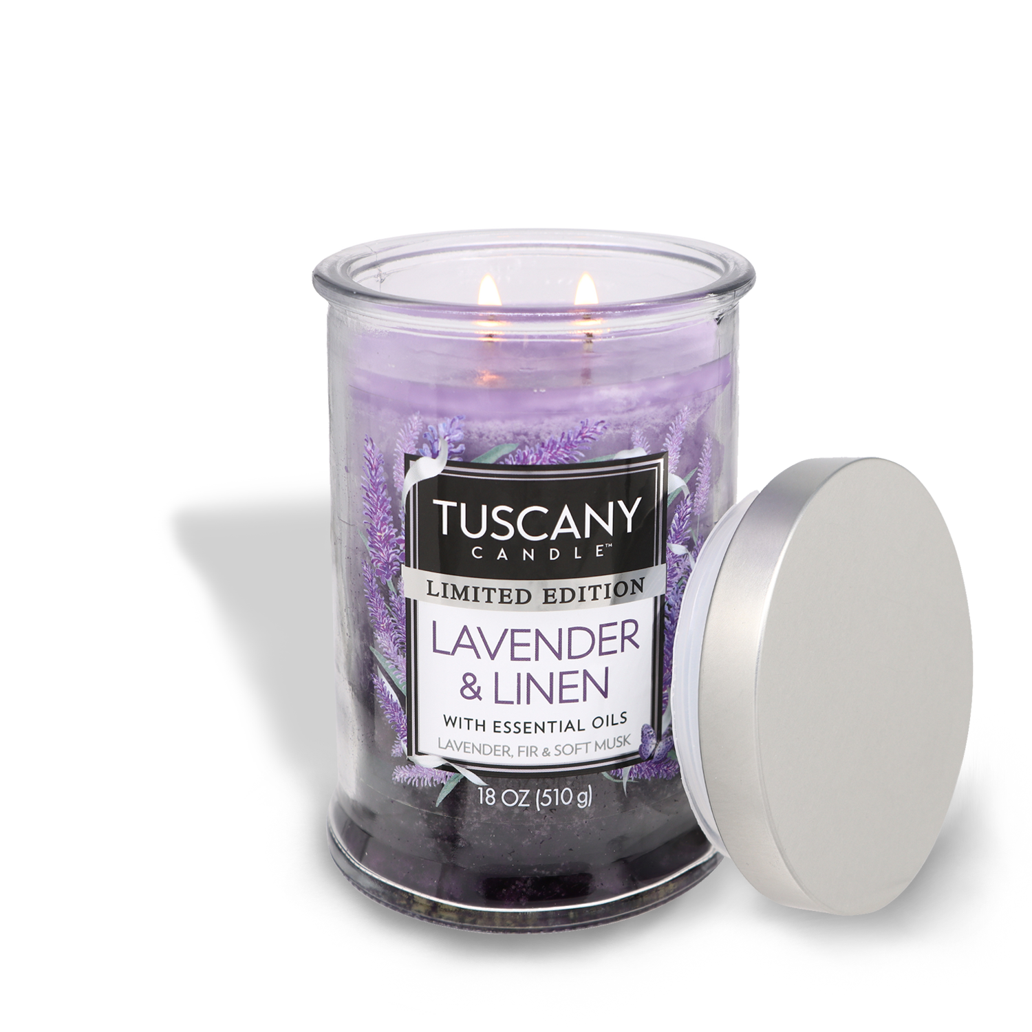 Lavender Linen Long-Lasting Scented Jar Candle (18 oz) inspired by Tuscany Candle® SEASONAL.