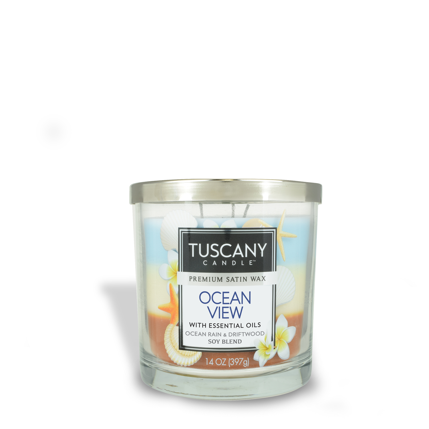 Tuscany Candle® EVD Ocean View Long-Lasting Scented Jar Candle (14 oz) with a hint of driftwood.