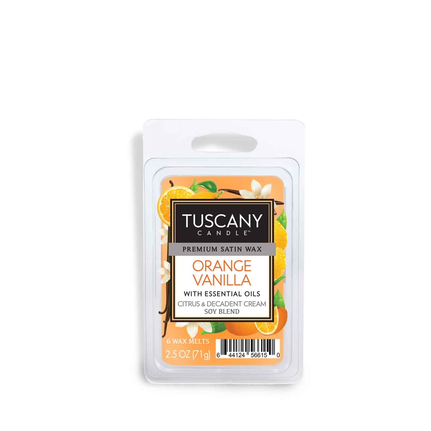 Tuscany Candle® Orange Vanilla Scented Wax Melt (2.5 oz) with fragrance notes of orange and vanilla.