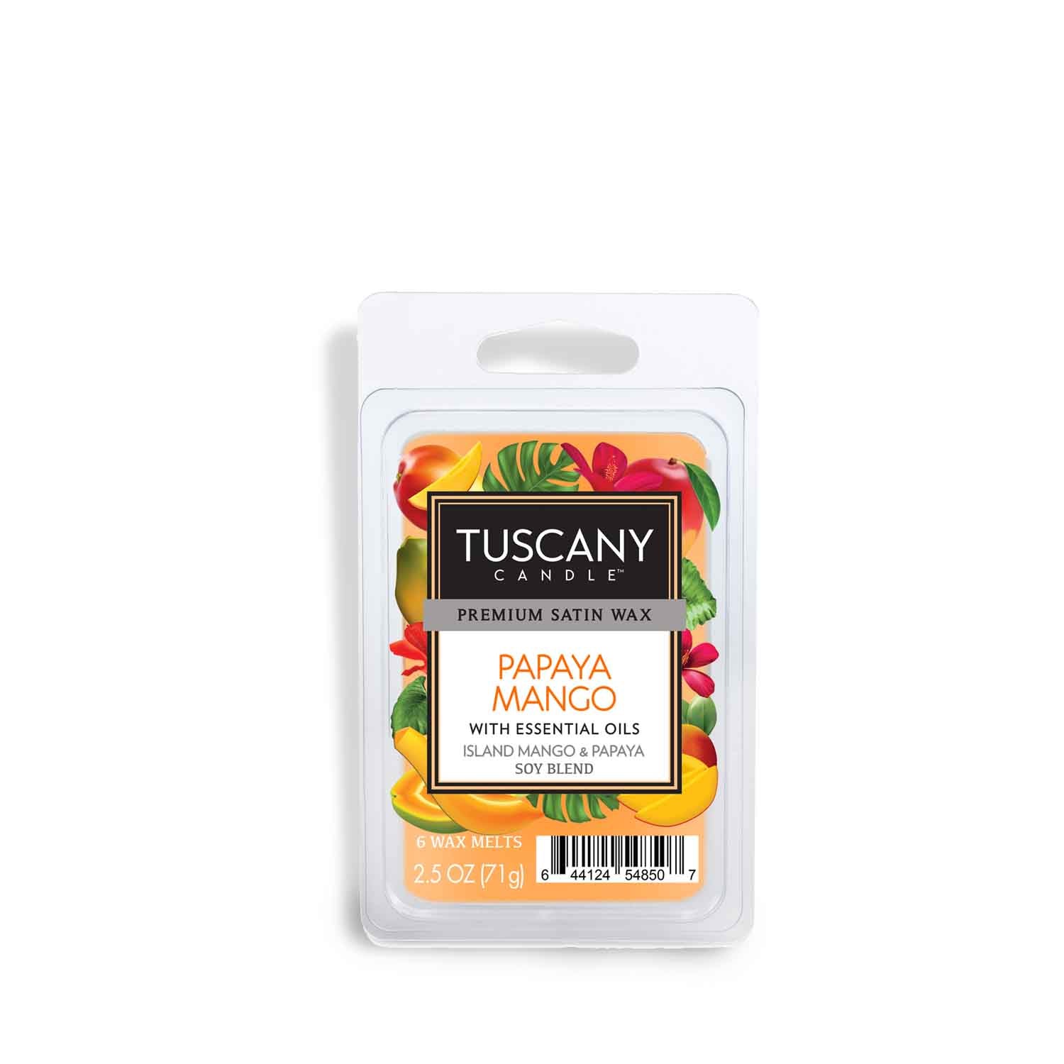 Fragrant Papaya Mango scented Tuscany Candle® wax melts.