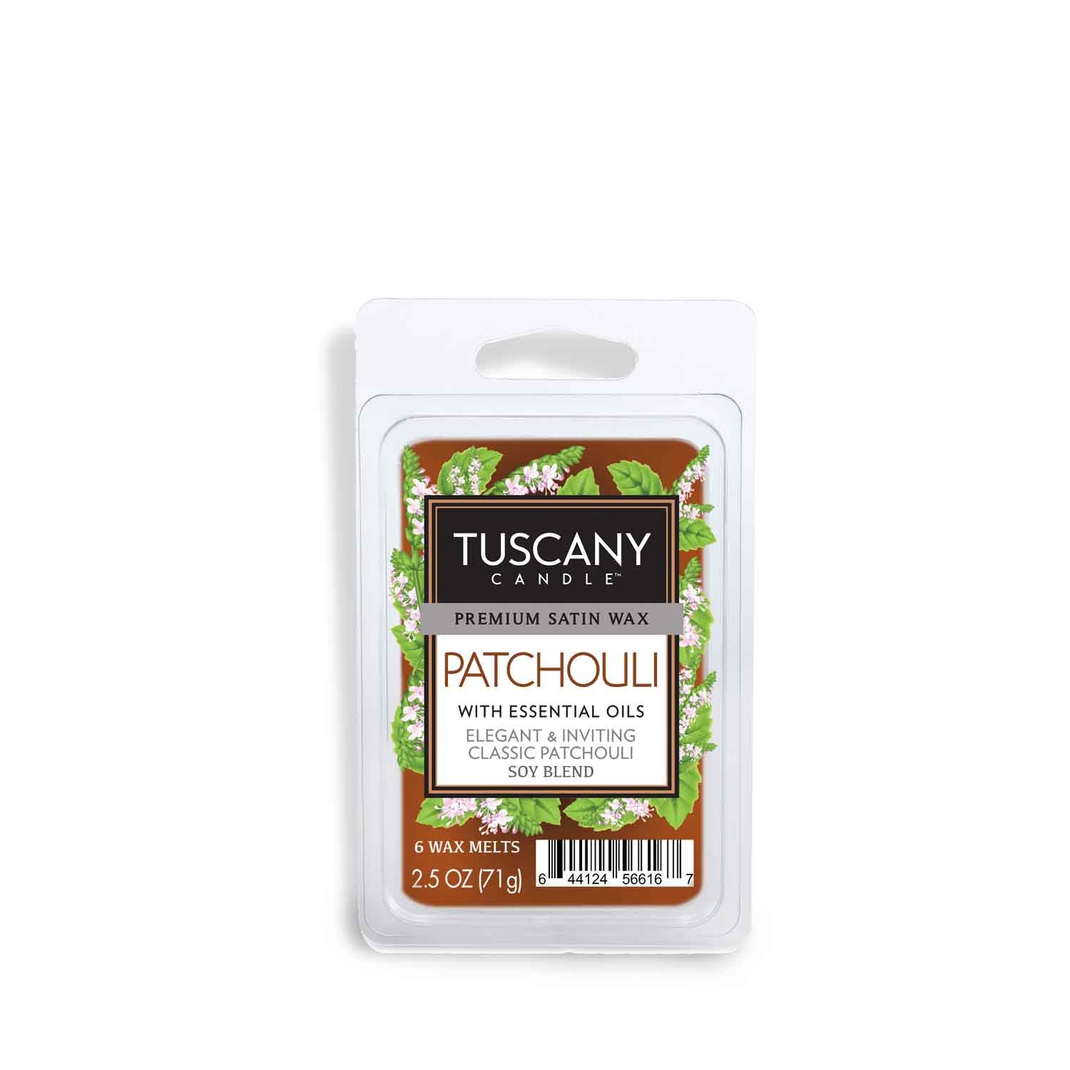 Experience the captivating fragrance of our Patchouli Scented Wax Melt (2.5 oz) from Tuscany Candle®. Our Tuscany-inspired wax melt tart bars will transport you to a land of serenity and bliss. Enjoy the rich aroma that