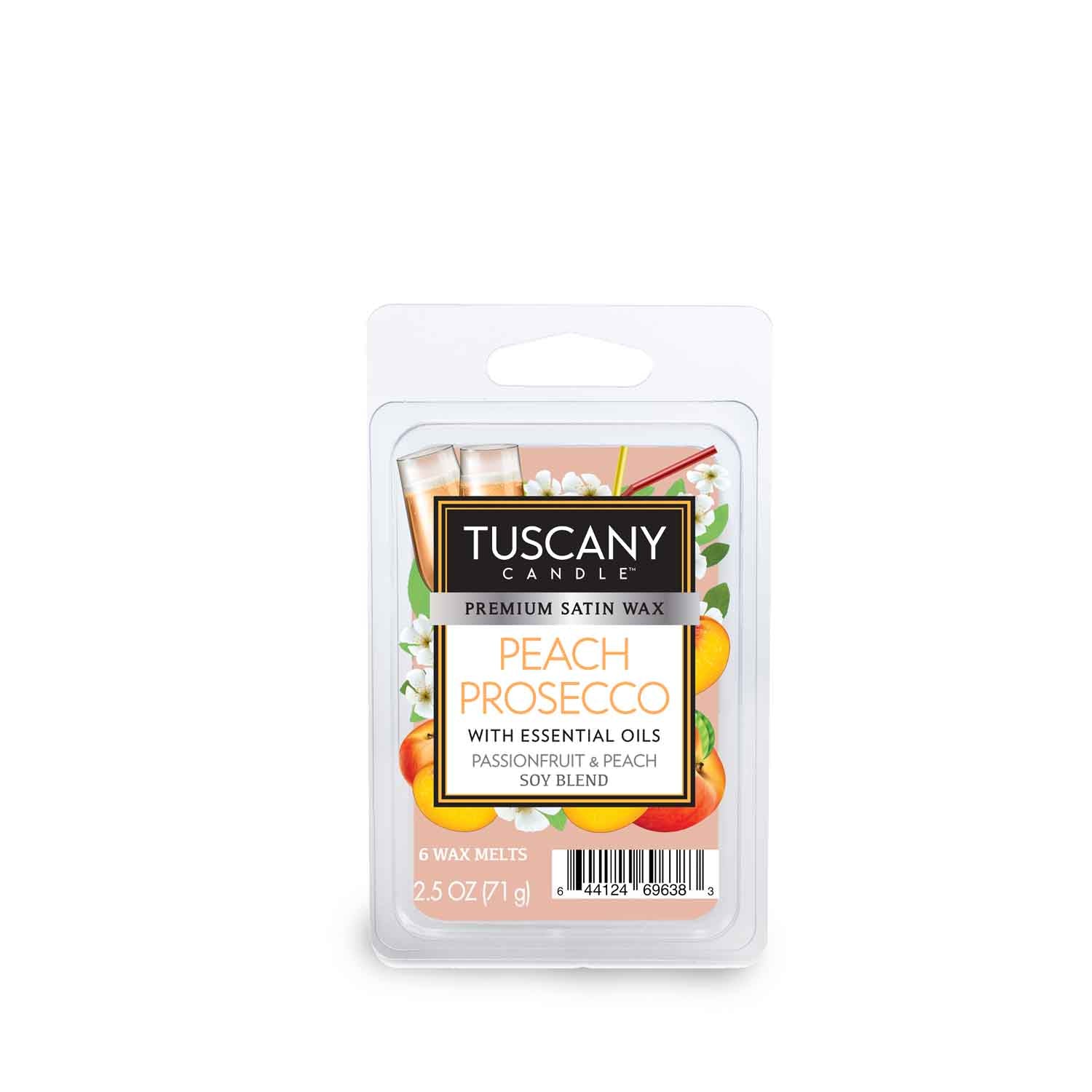 Tuscany Candle® Peach Prosecco scented wax melt (2.5 oz) bar.
