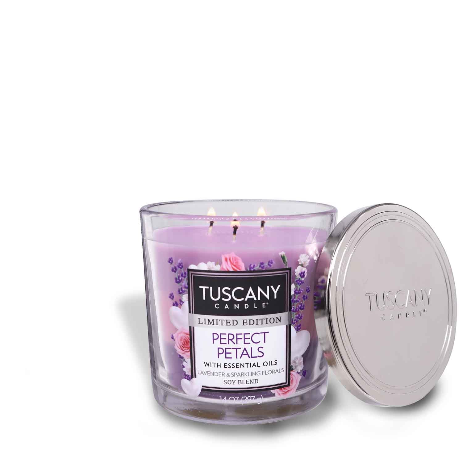 Tuscany Candle® Perfect Petals Long-Lasting Scented Jar Candle (14 oz), ideal for a romantic ambiance or relaxing moments.