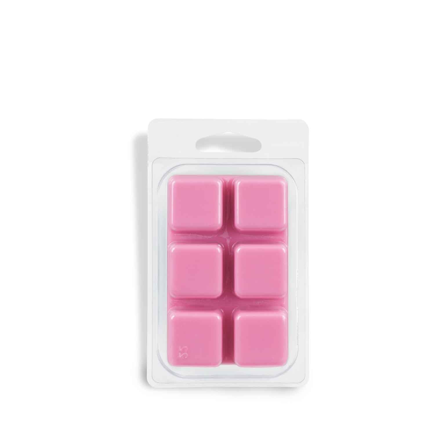 A pink wax melt tart bar called "Peony Blossom"