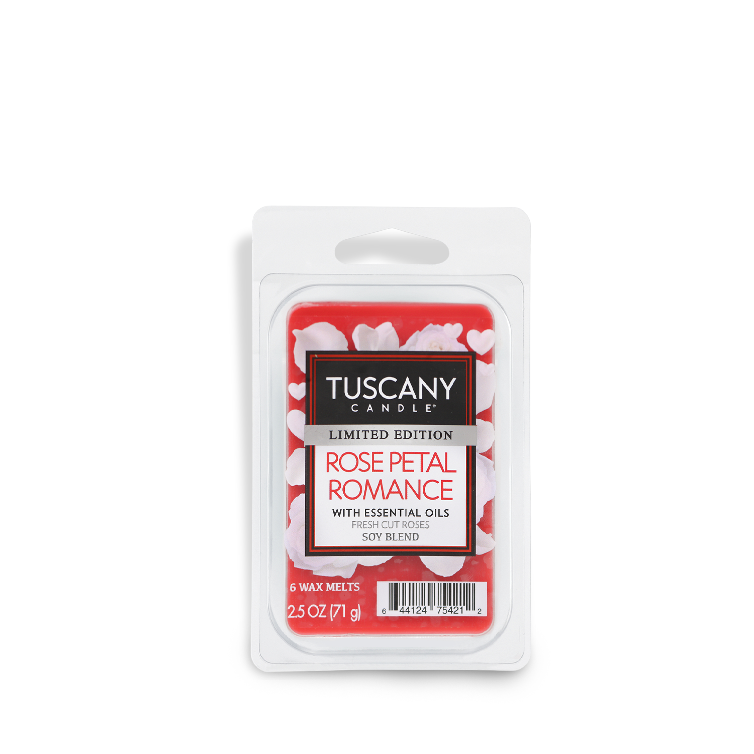 The Tuscany Candle® SEASONAL "Rose Petal Romance: Floral Scented Wax Melt for Valentine’s Day" (2.5 oz) captures the essence of fresh-cut roses with its essential oils, creating a romantic atmosphere that makes any space feel like a bouquet of love.