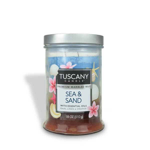 Langley Empire Candle Tuscany 18oz Scented, Sea and Sand 2-Pack, TC-18273x2, 18oz (510g) x 2 [Excluding Glass Jar Weight], Light Blue to Mild Red 3