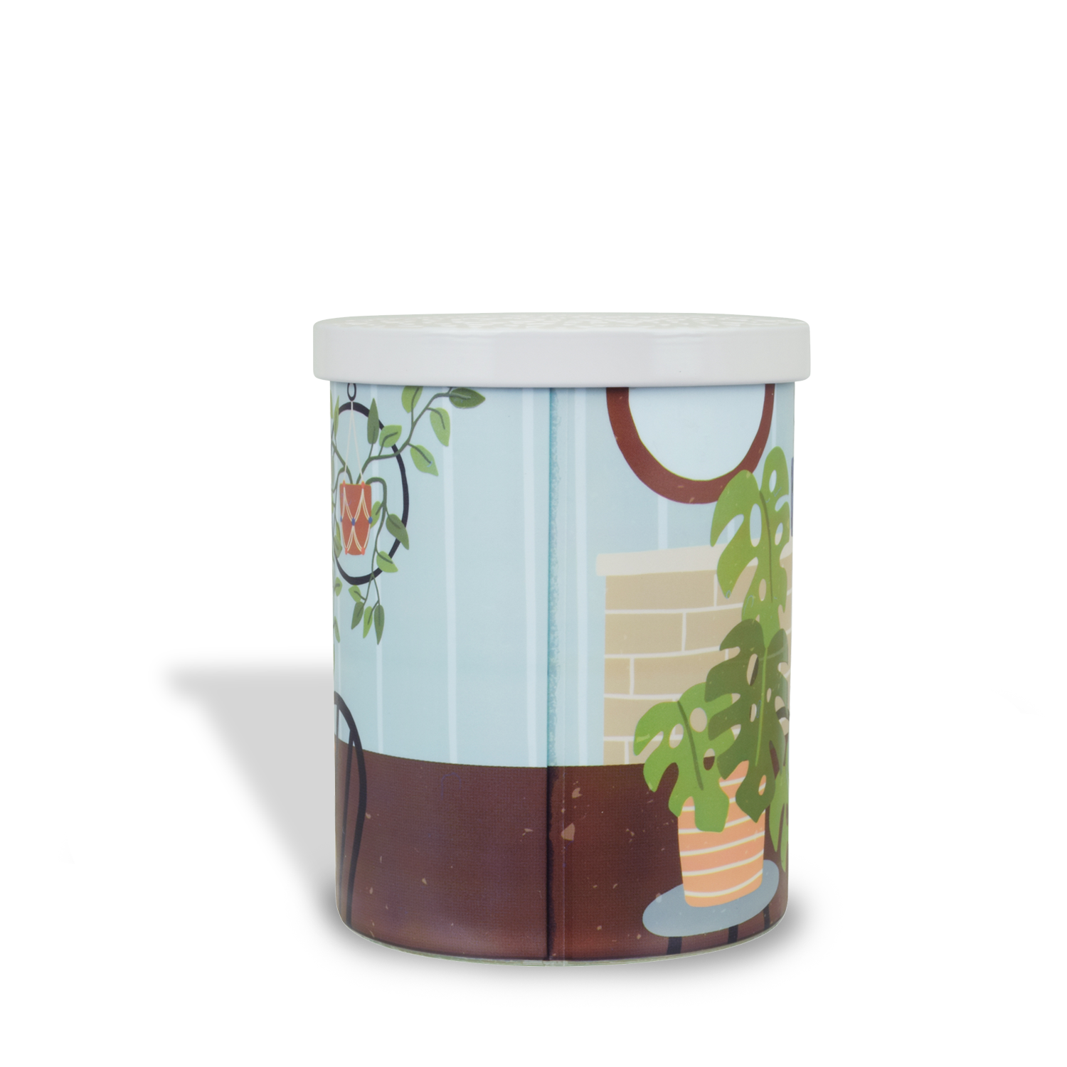 A Tuscany Candle canister with a white lid designed to neutralize odors, including pet odor and unpleasant smells, called the Secret Playplace Scented Jar Candle (14 oz) – Pet Odor Control Collection.