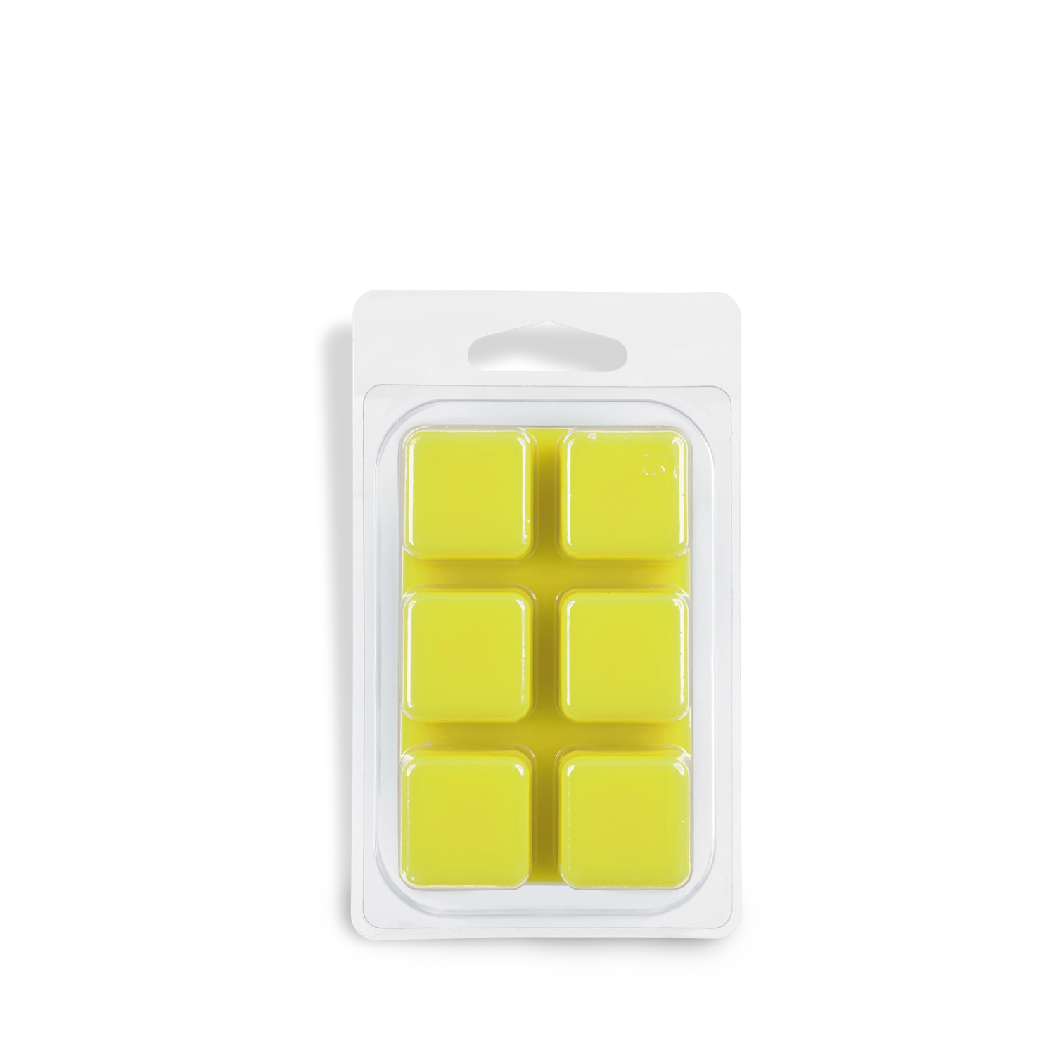 The Vanilla Lemonade: Meyer Lemon Scented Spring Wax Melt (2.5 oz) by Tuscany Candle® SEASONAL features six yellow cubes in a white plastic blister pack.