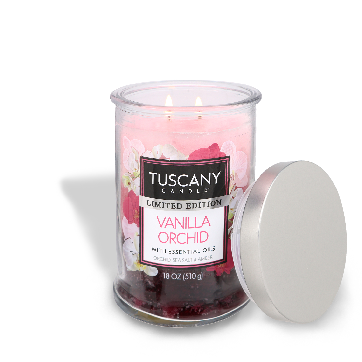 Vanilla Orchid Long-Lasting Scented Jar Candle (18 oz) from the Tuscany Candle® SEASONAL Collection.