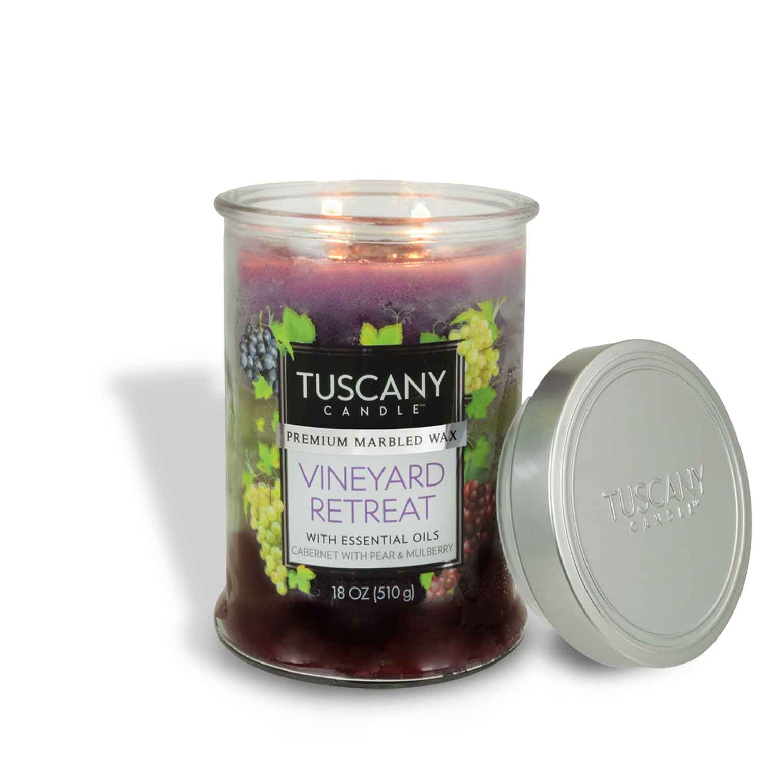 Tuscany Candle Vineyard Retreat Long-Lasting Scented Jar Candle (18 oz).