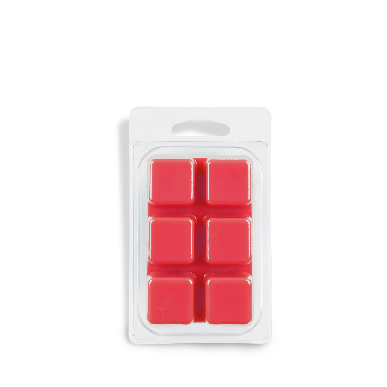 A six-pack of Tuscany Candle® SEASONAL's Berry Sweet Sugared Berries & Vanilla Scented Wax Melts for Valentine’s Day, presented in a clear plastic container with a white backing.