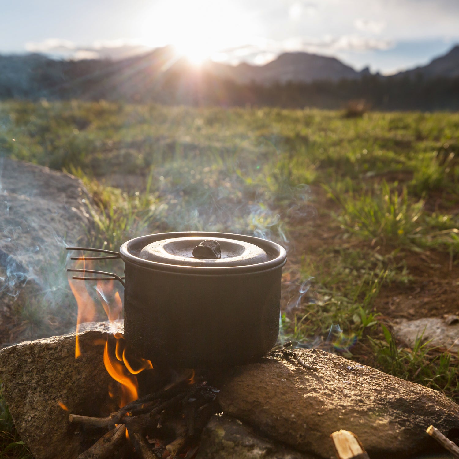 A morning campfire - inspiration for "Fireside", a smoky wax melt bar