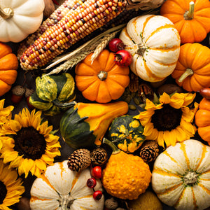sunflowers, pumkins and gourds - oh my! The fall favorites are all compoents of the fragrant essential ois used to craft the "Fall Festival" scented candle by Tuscany Candle.